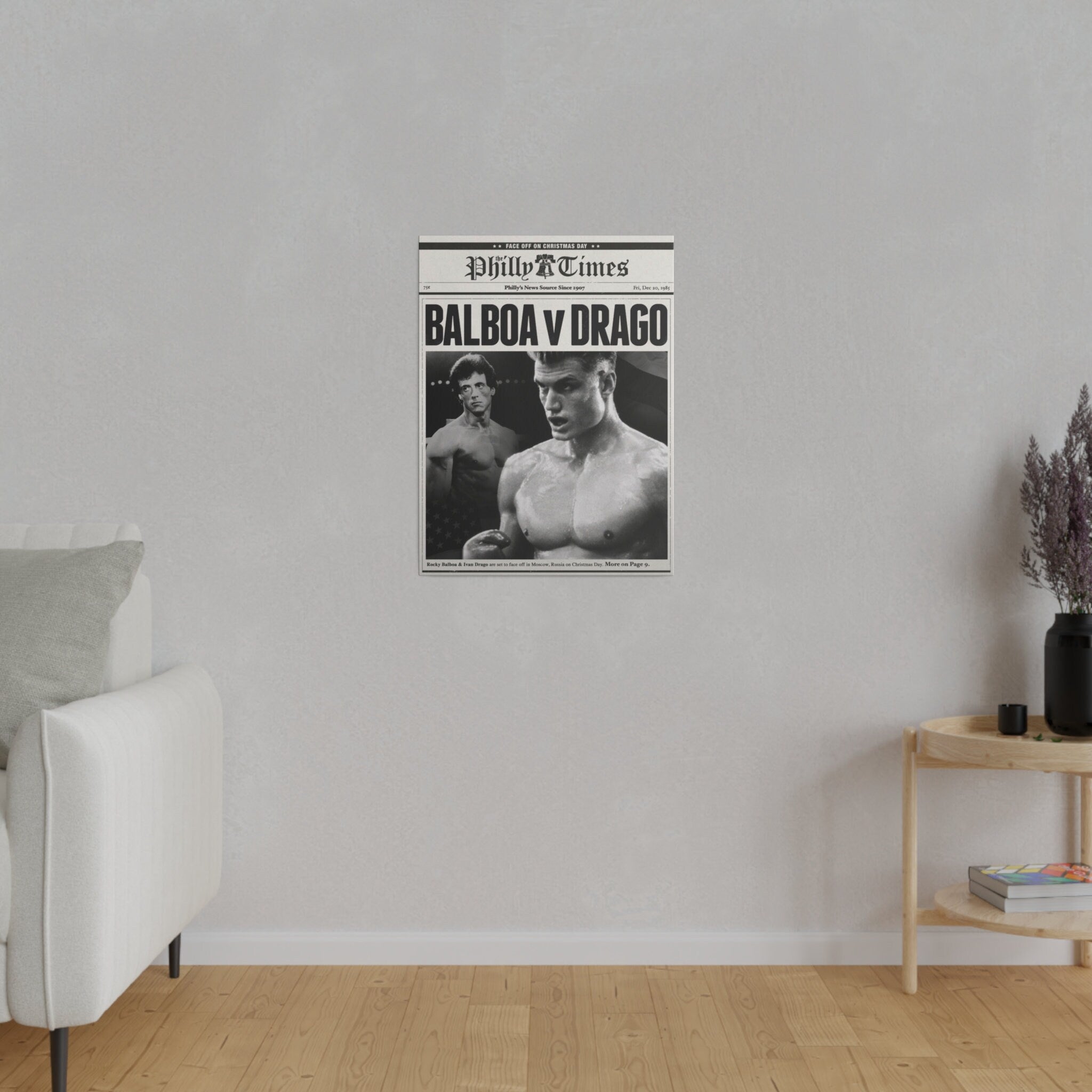 Rocky Vs. Ivan Drago Newspaper Poster Custom Canvas Wall Print