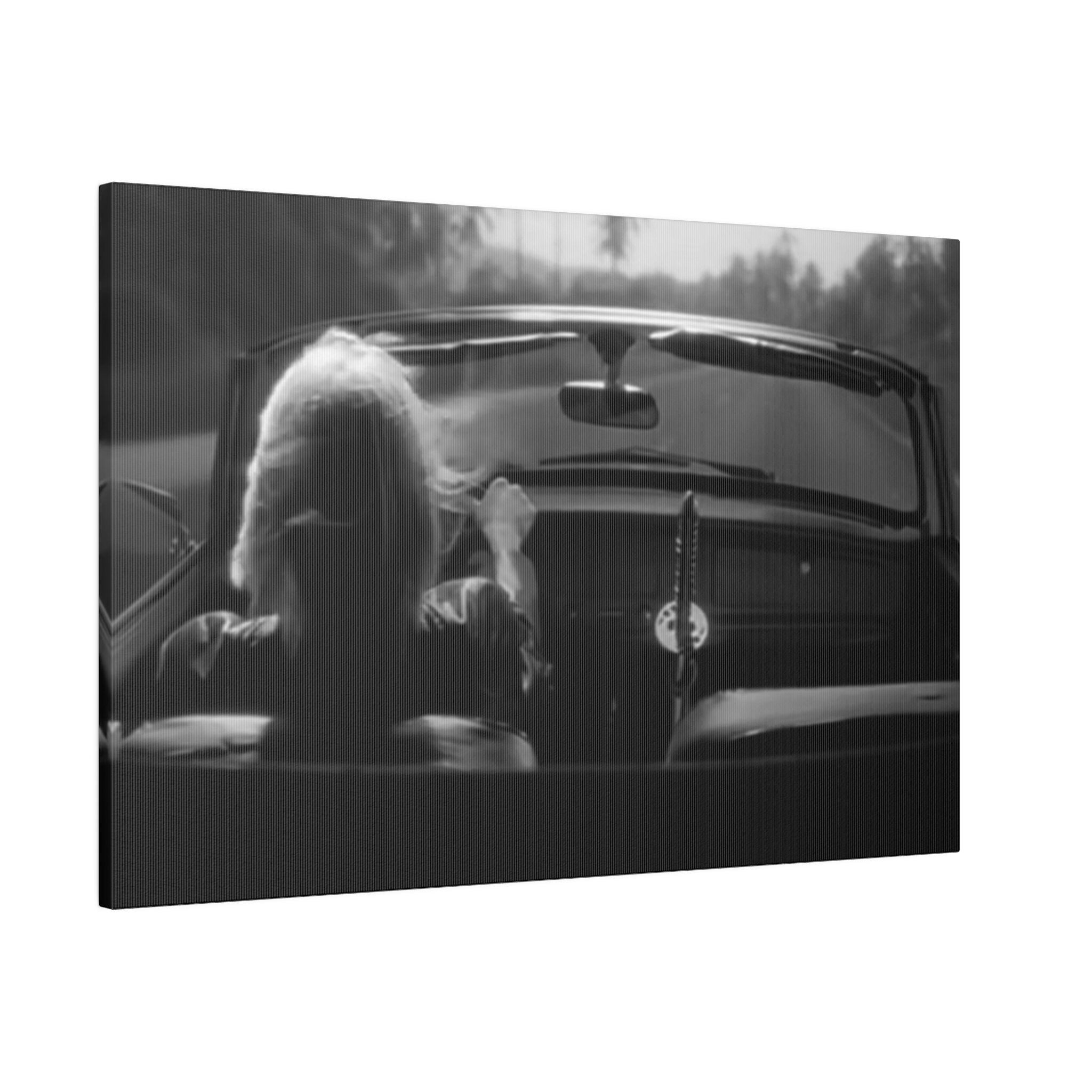 Kill Bill B/W Driving Custom Canvas Wall Print