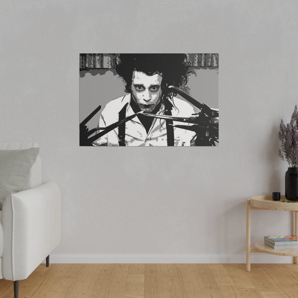 Edward Scissorhands B/W Abstract Custom Canvas Wall Print