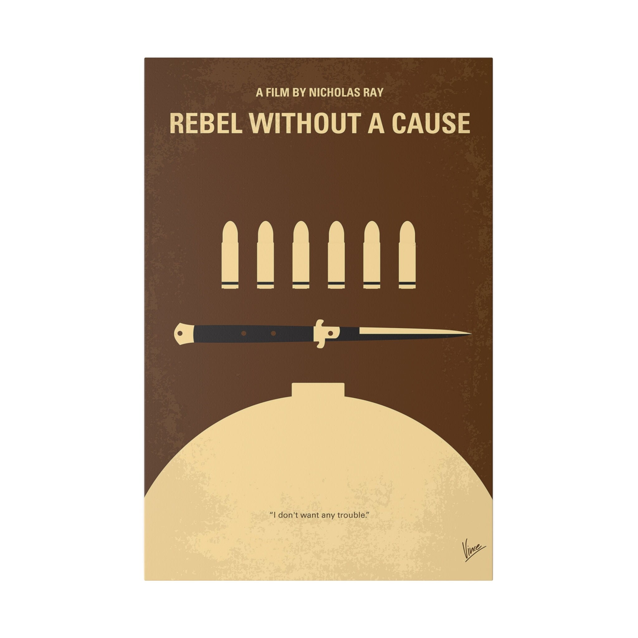 James Dean Rebel Without A Cause Minimalist Movie Poster Custom Canvas Wall Print