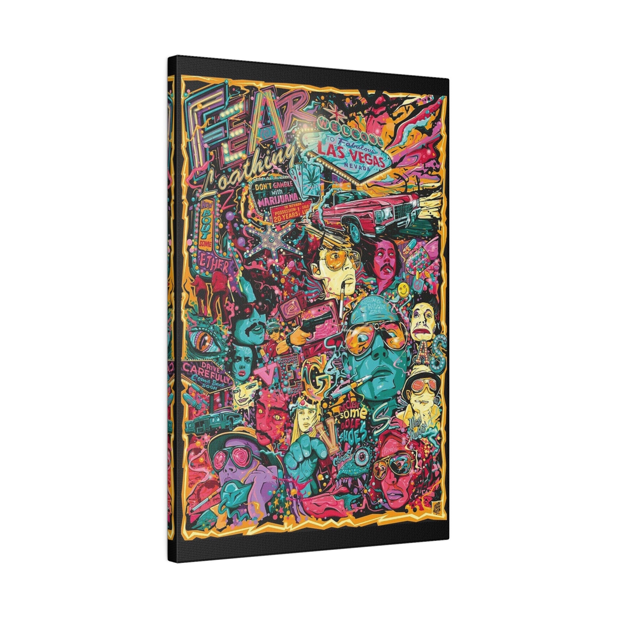 Fear and Loathing In Las Vegas Abstract Animated Poster Custom Canvas Wall Print