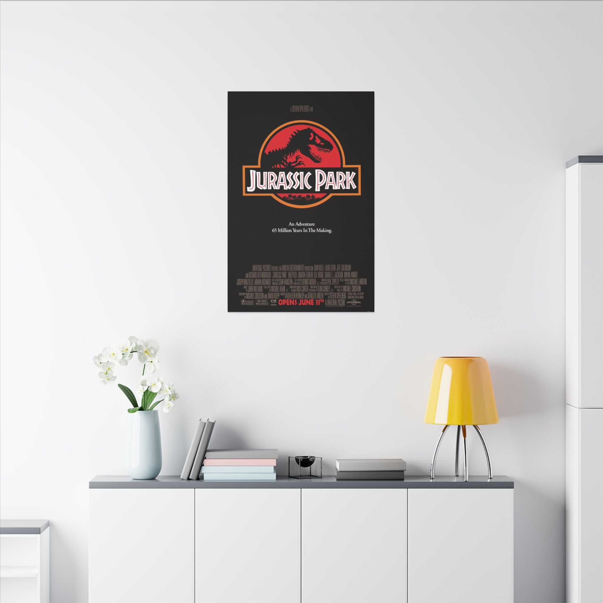 Jurassic Park Classic Movie Poster Custom Canvas Wall Print