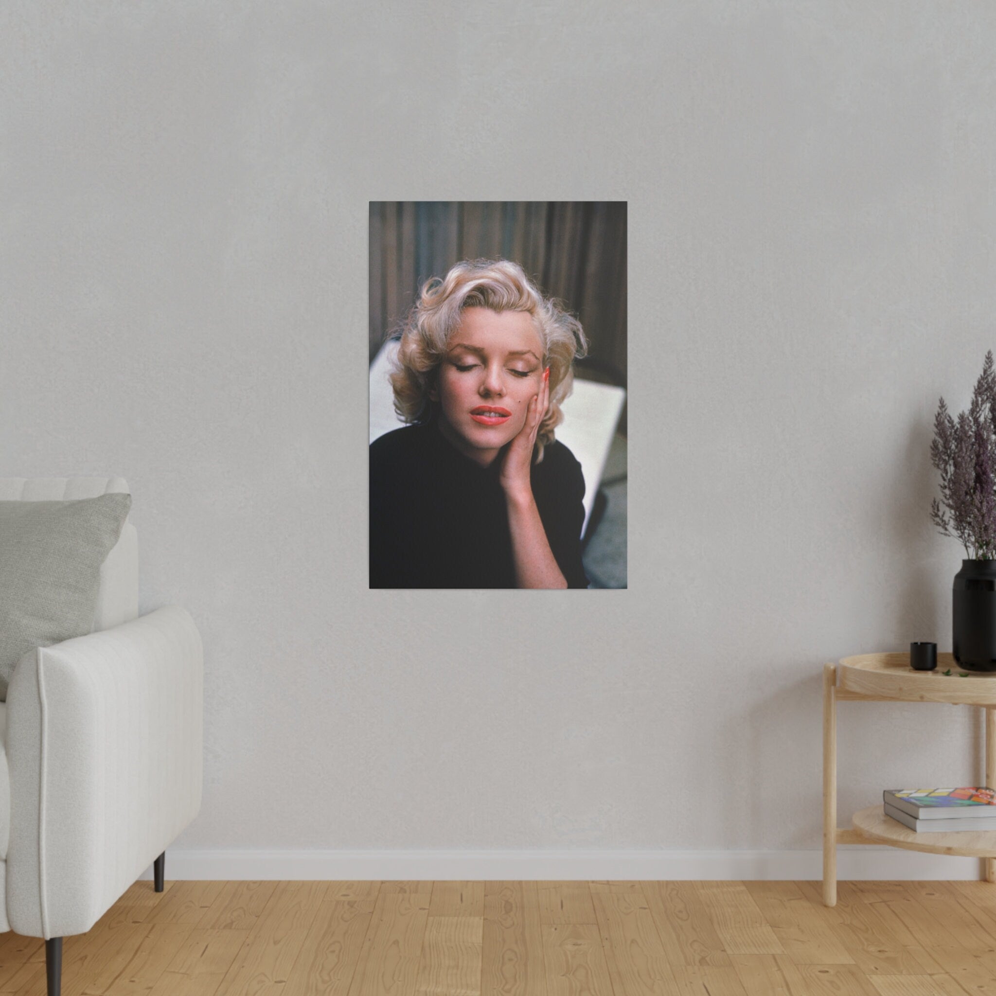 Marilyn Monroe Color Photograph Custom Canvas Wall Print
