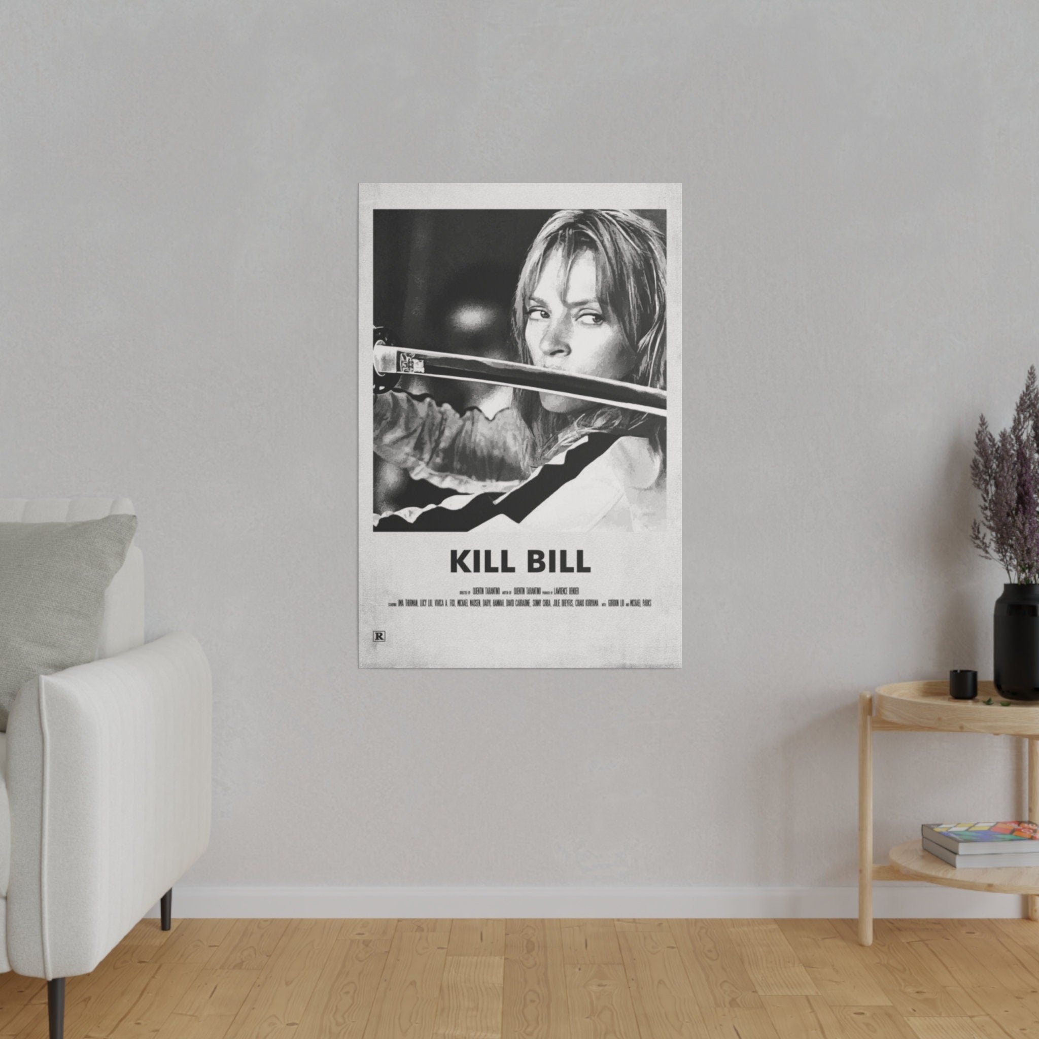 Kill Bill B/W Movie Poster Custom Canvas Wall Print