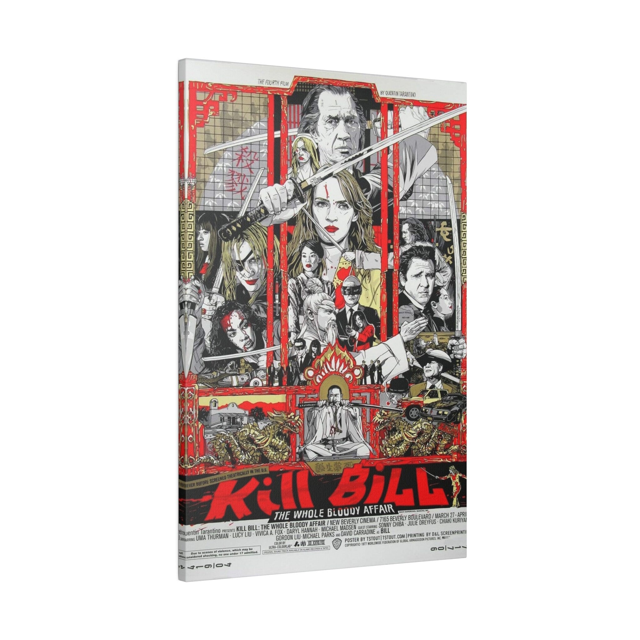 Kill Bill Animated Comic Movie Poster Custom Canvas Wall Print