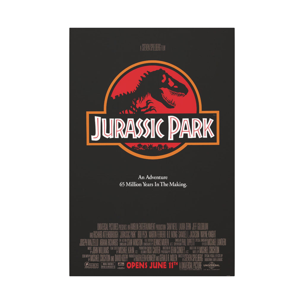 Jurassic Park Classic Movie Poster Custom Canvas Wall Print