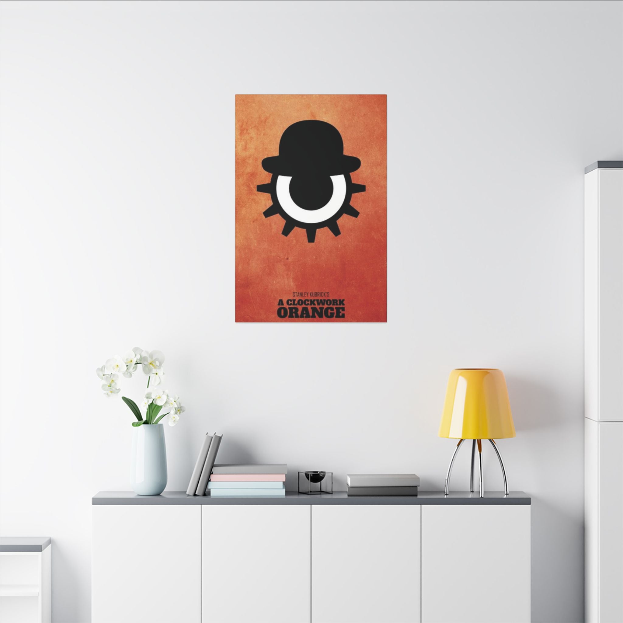 Clockwork Orange Minimalist Eye Icon Canvas Wall Print
