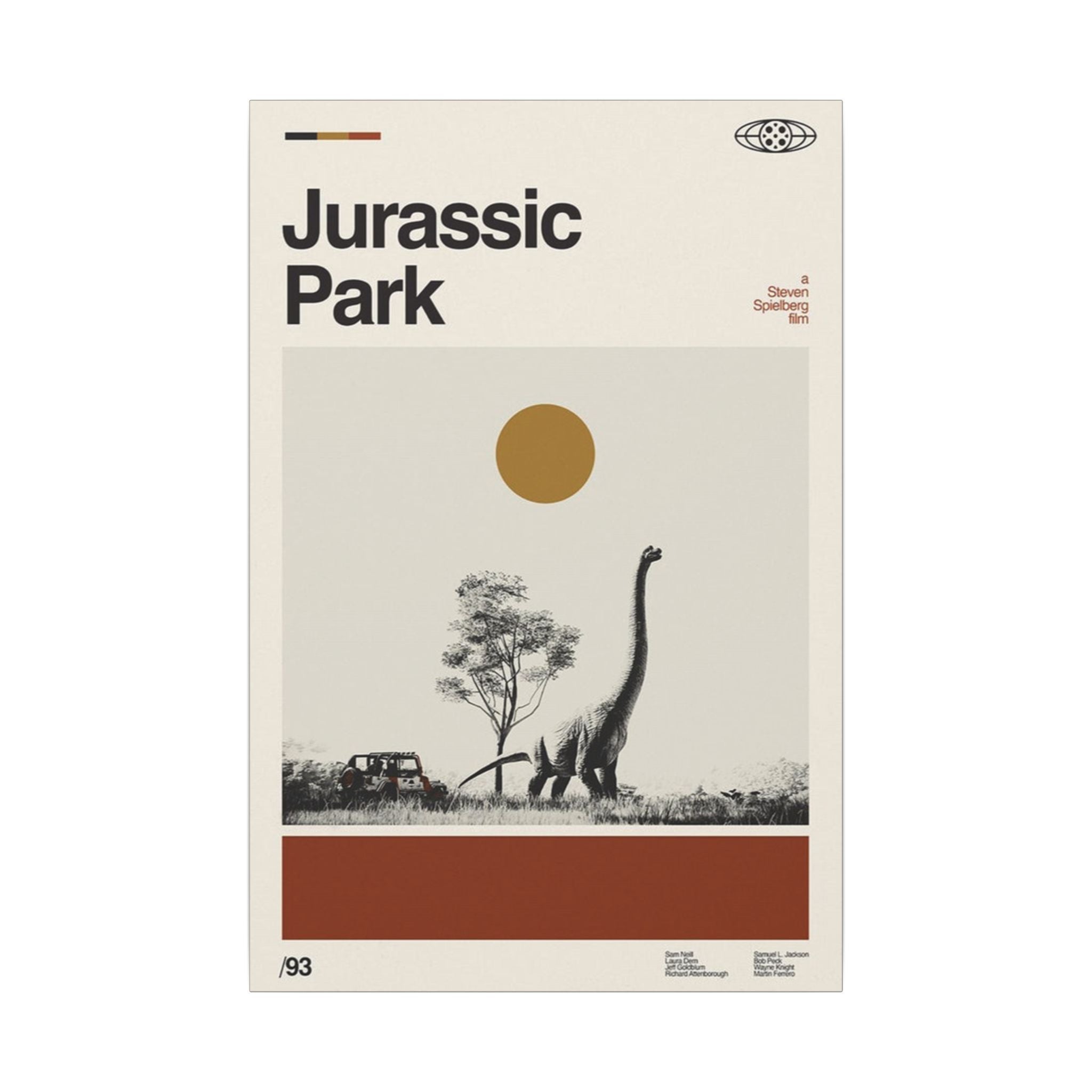 Jurassic Park Minimalist Dinosaur Poster Custom Canvas Wall Print