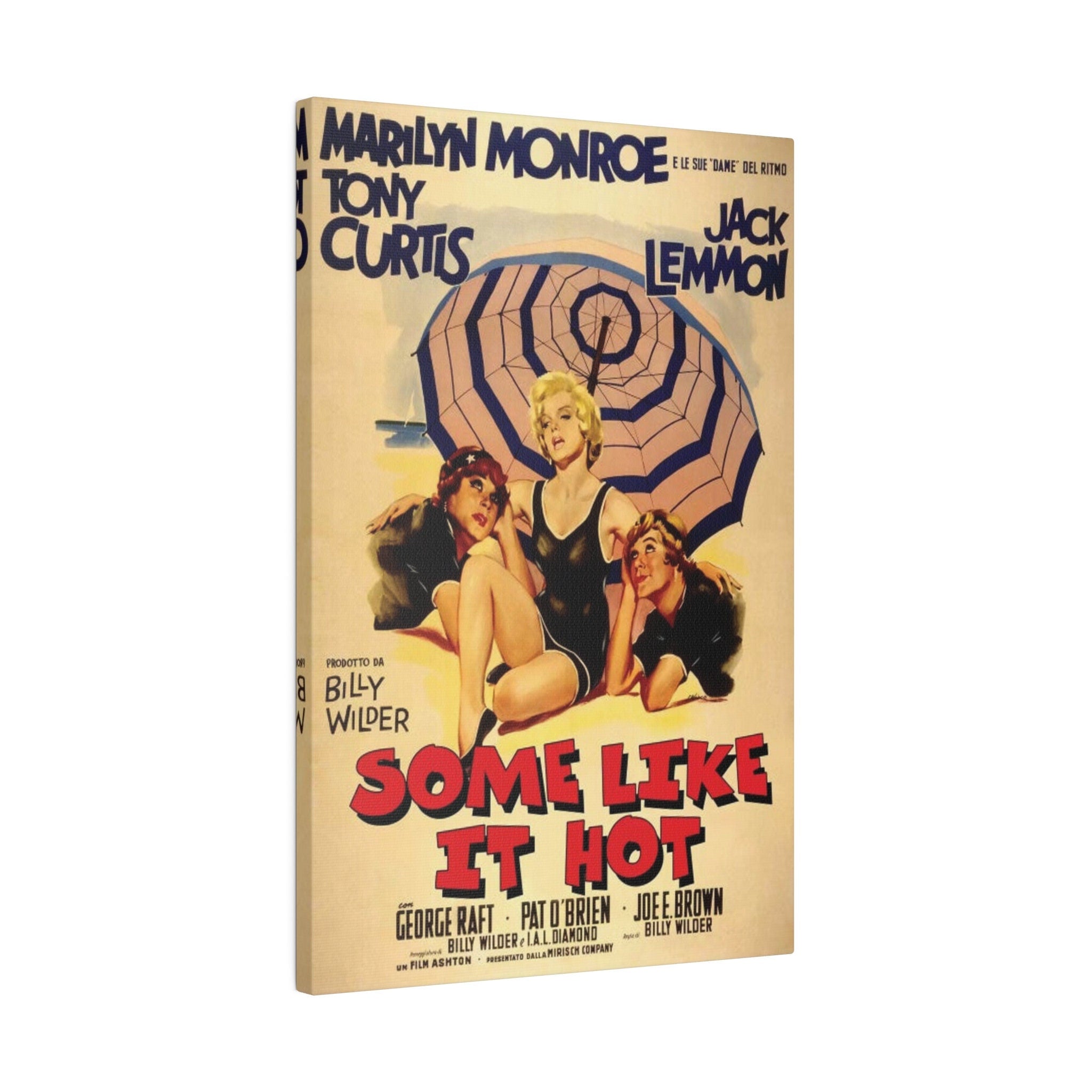 Marilyn Monroe Some Like It Hot Movie Poster Custom Canvas Wall Print
