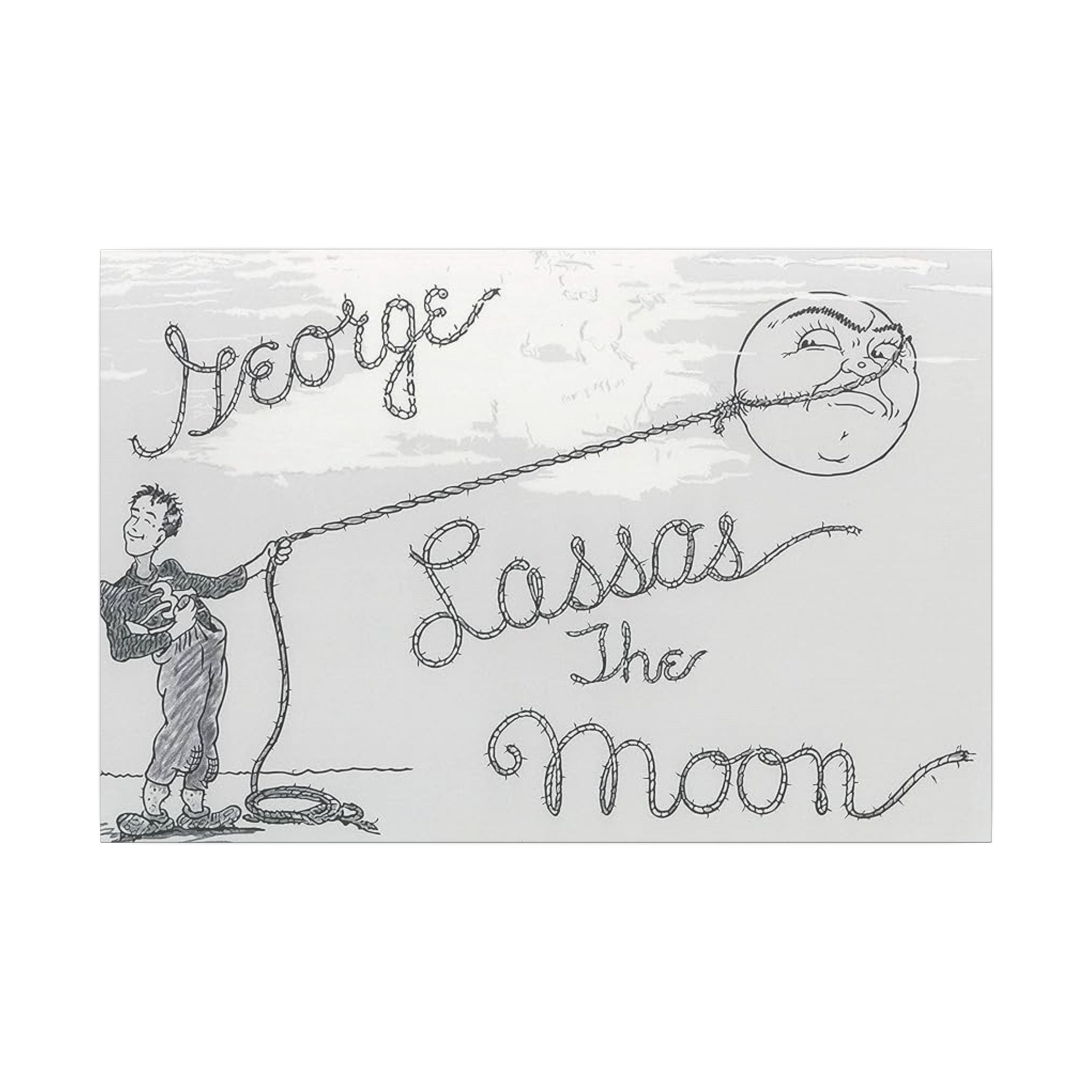 Its a Wonderful Life George Lassos the Moon Custom Canvas Wall Print