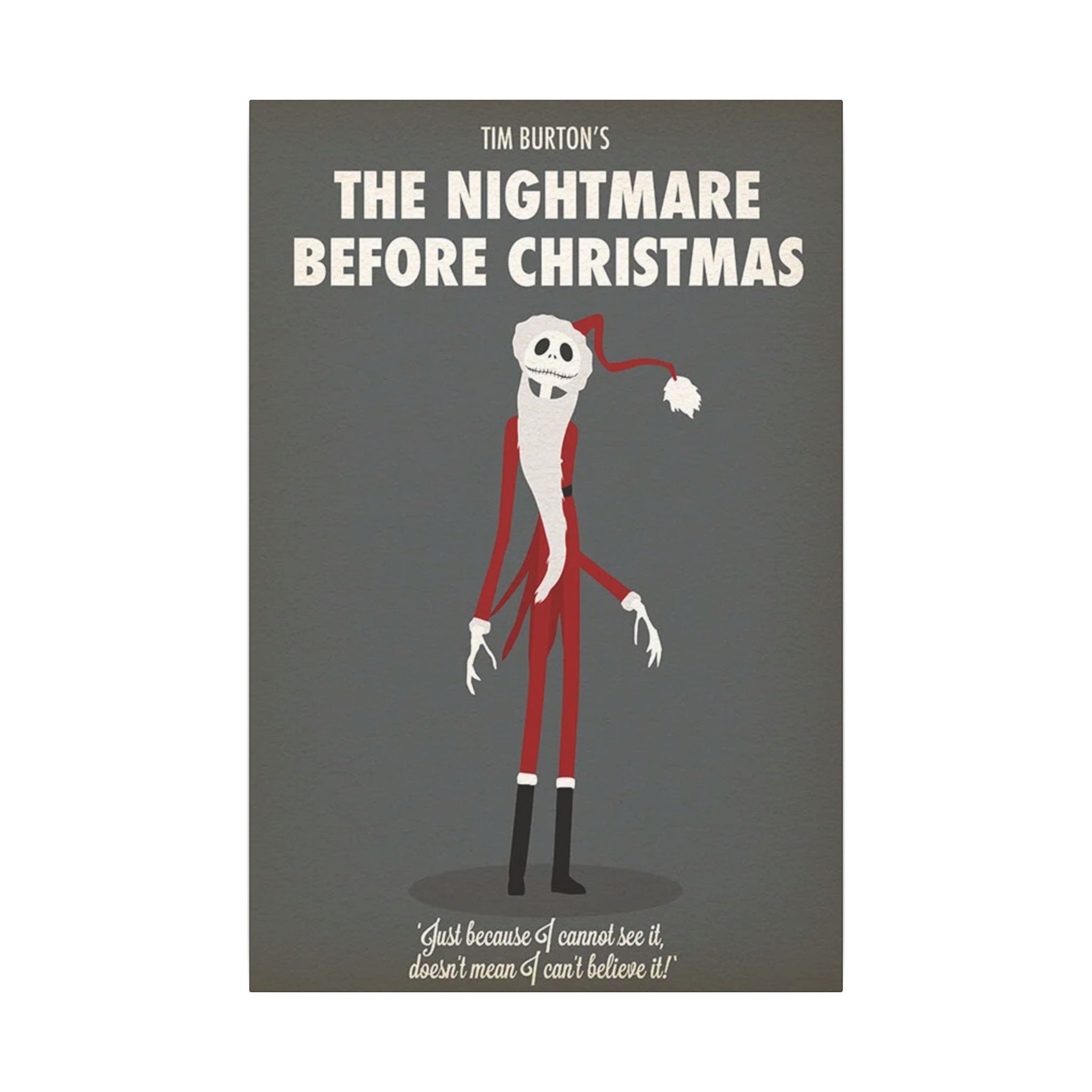 The Nightmare Before Christmas Santa Jack Minimalist Poster Custom Canvas Wall Print