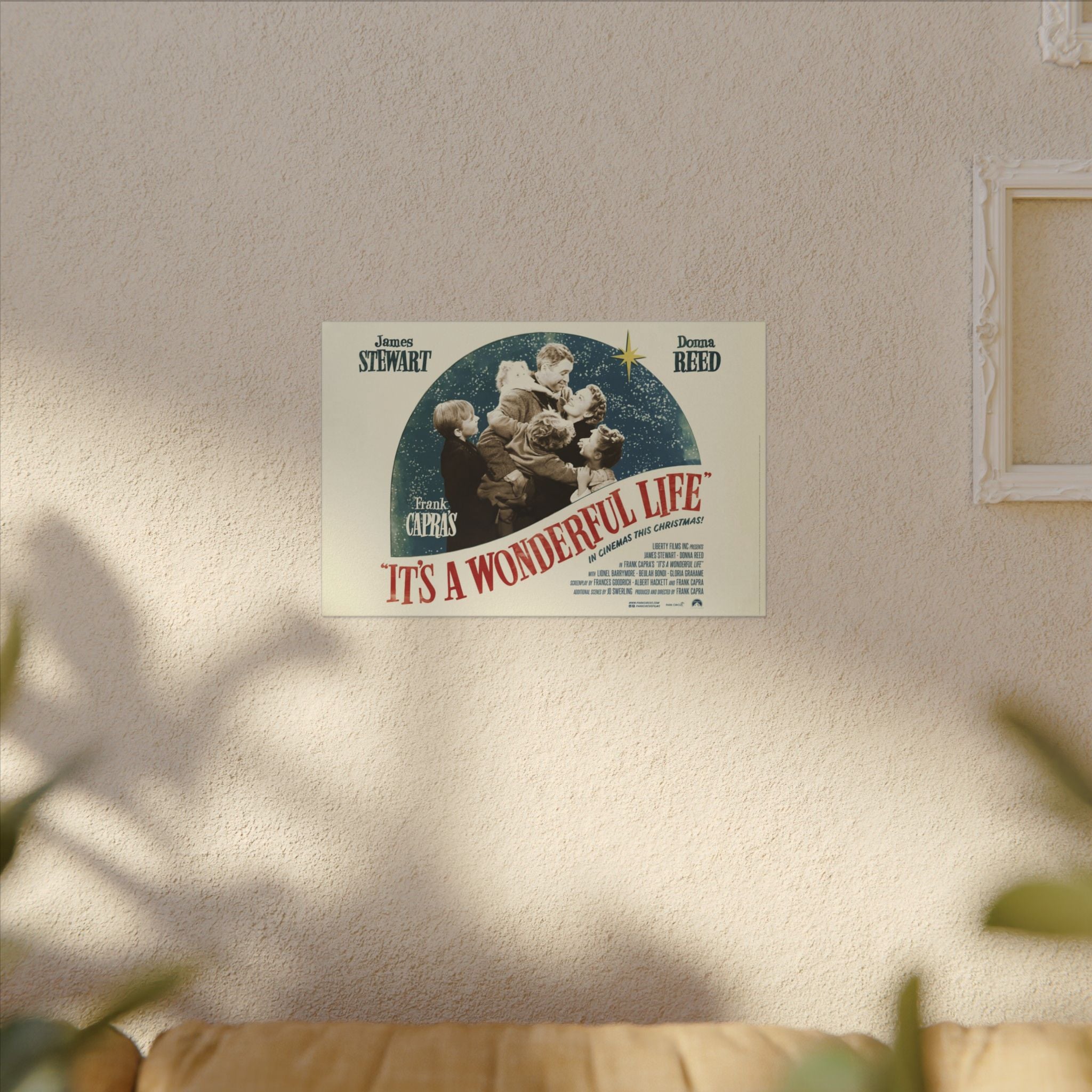 Its a Wonderful Life Family Christmas Poster Custom Canvas Wall Print