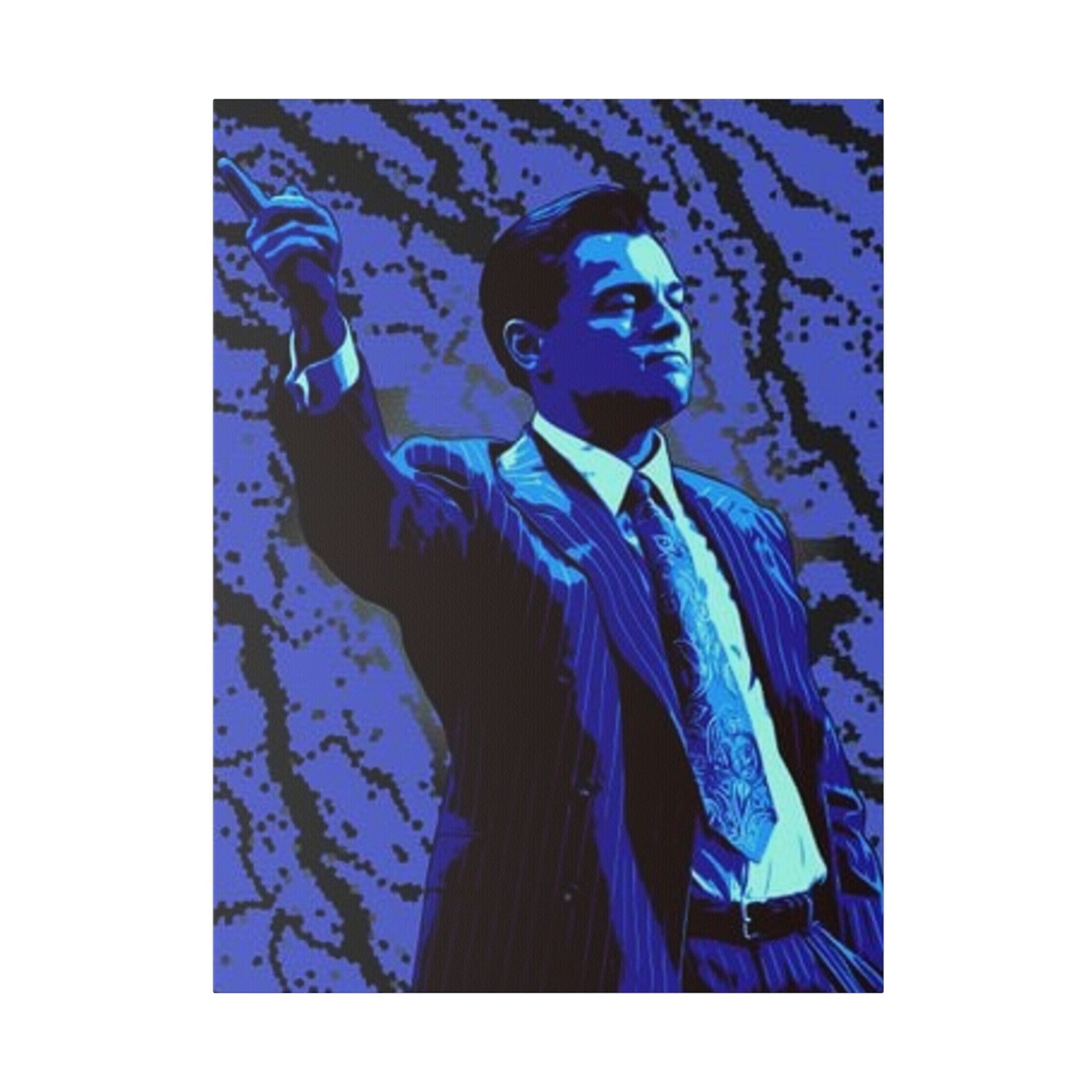 The Wolf Of Wall Street Jordan Belfort Abstract Blue Custom Canvas Wall Print
