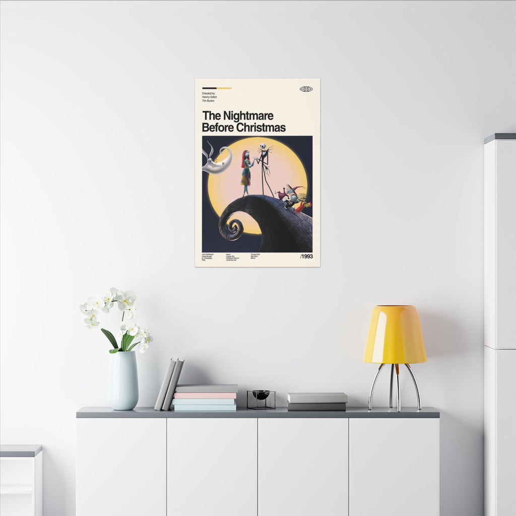 The Nightmare Before Christmas Retro Minimalist Poster Custom Canvas Wall Print
