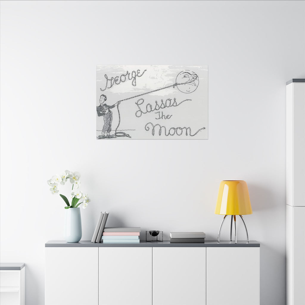 Its a Wonderful Life George Lassos the Moon Custom Canvas Wall Print