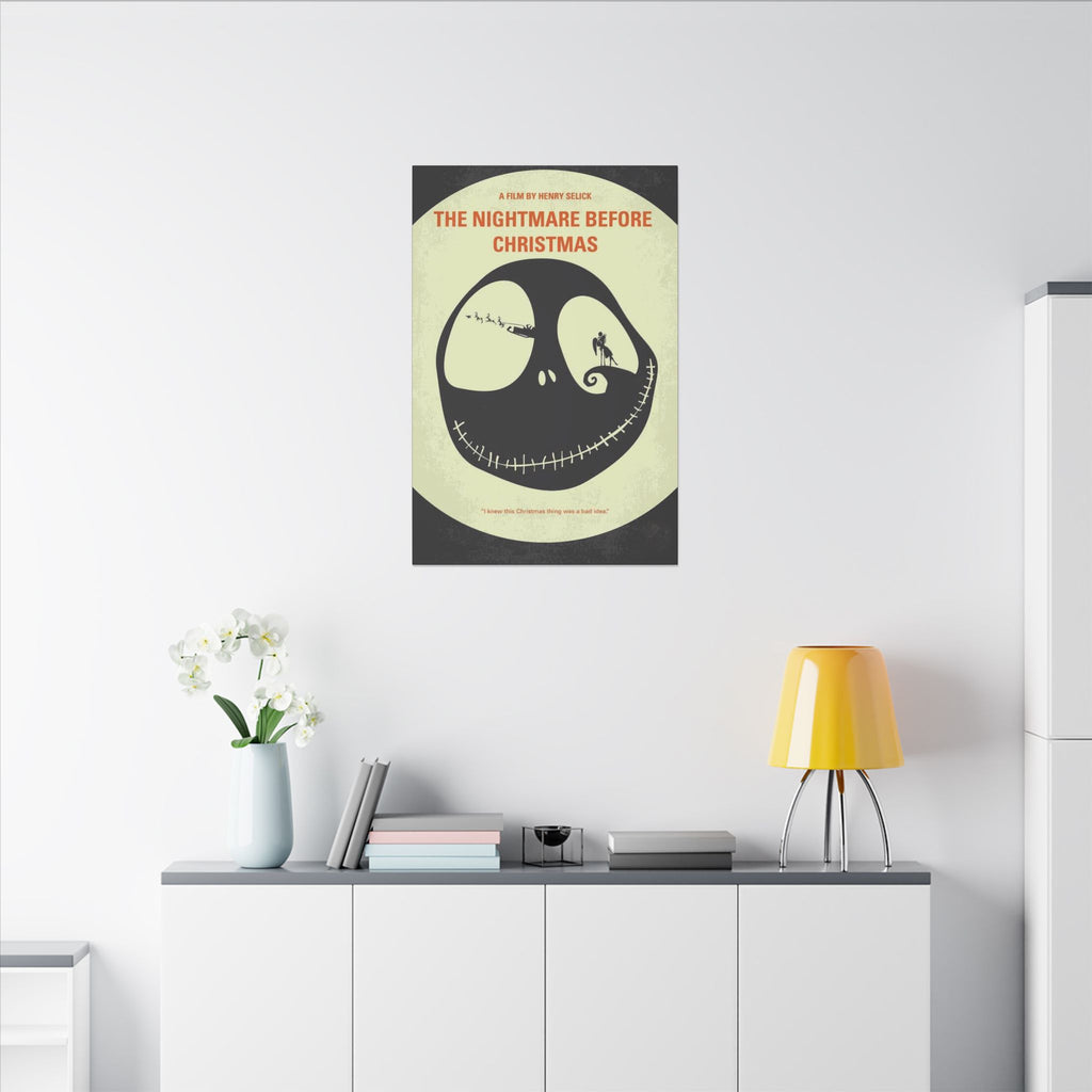 The Nightmare Before Christmas Minimalist Skull Poster Custom Canvas Wall Print