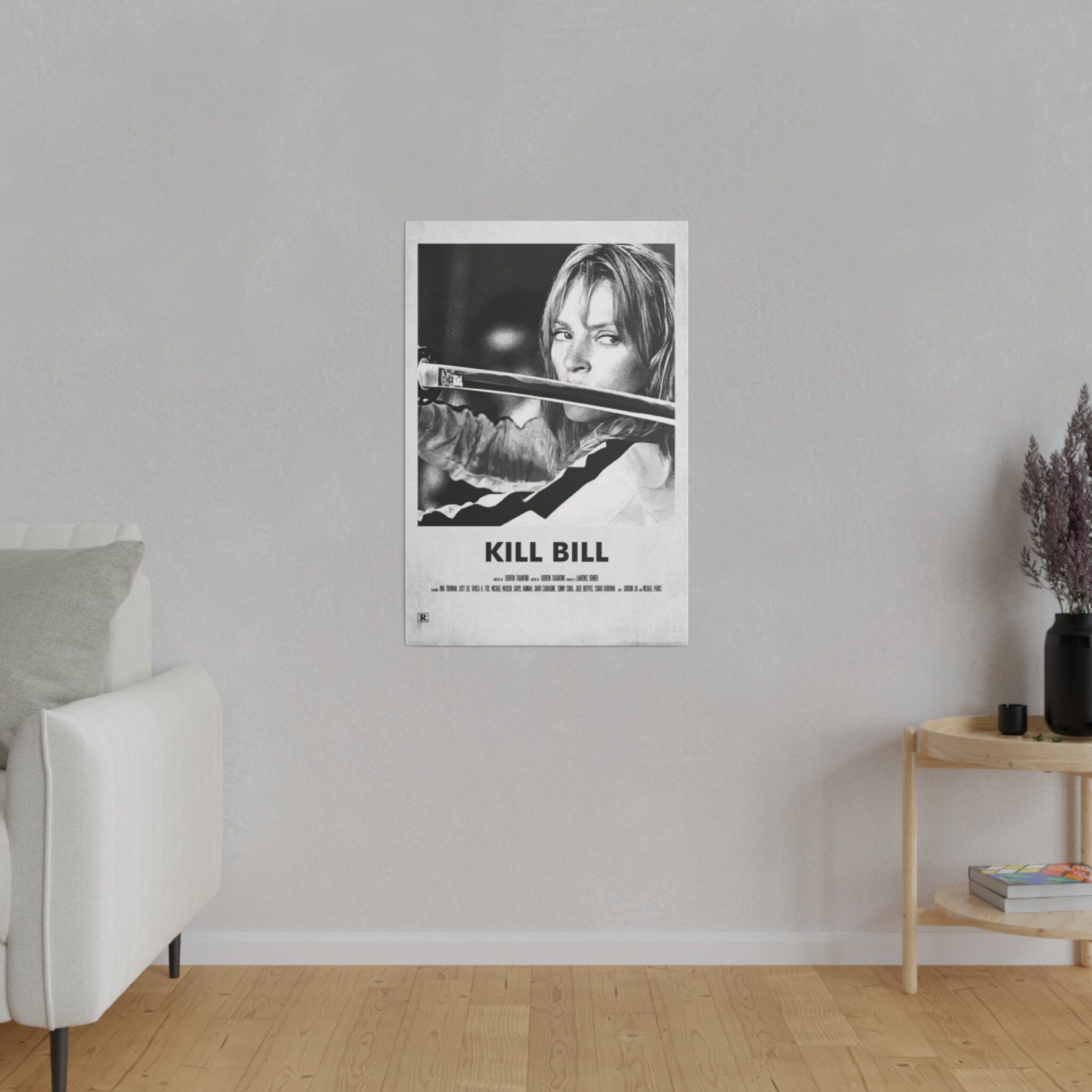 Kill Bill B/W Movie Poster Custom Canvas Wall Print