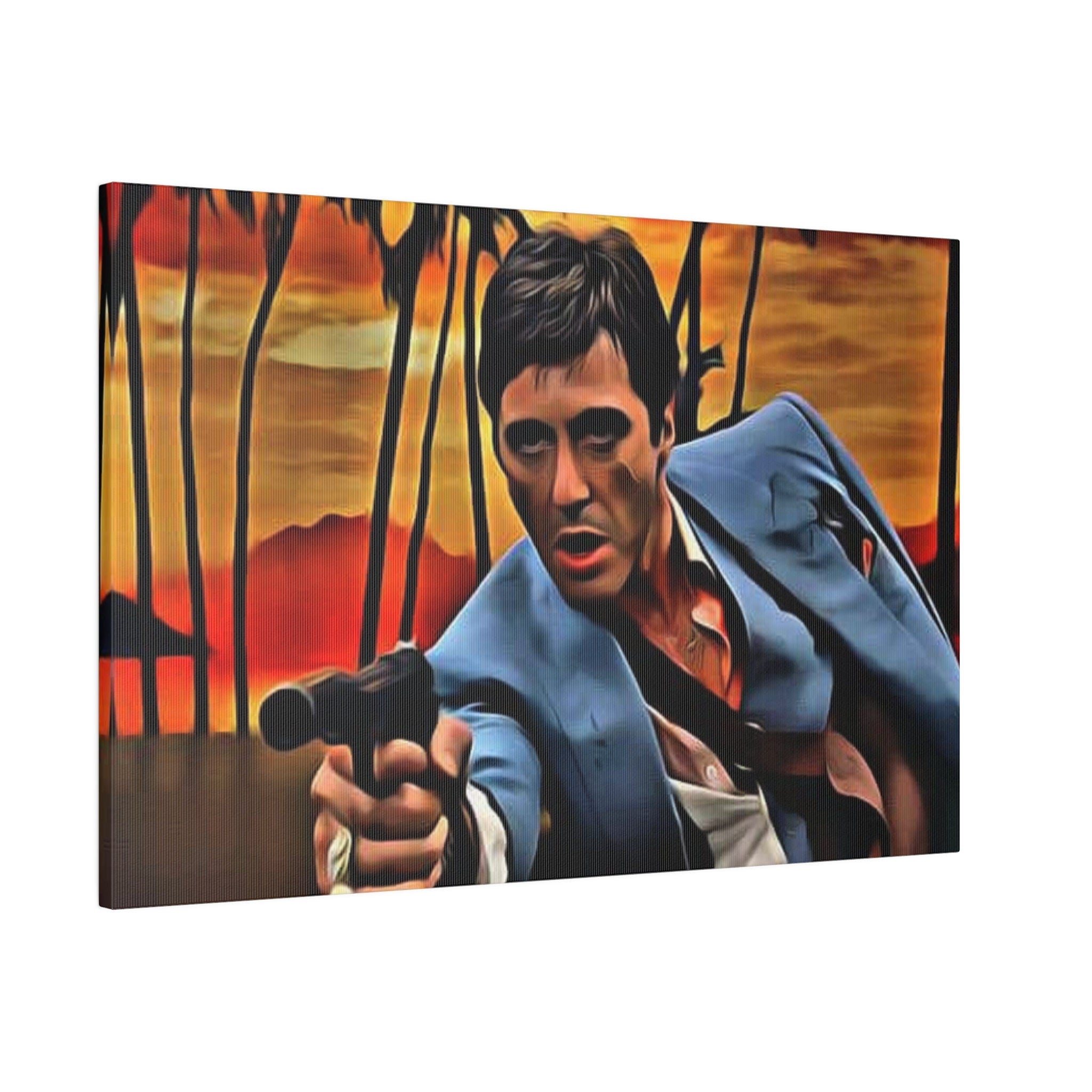 Scarface Tony Montana Animated Custom Canvas Wall Print