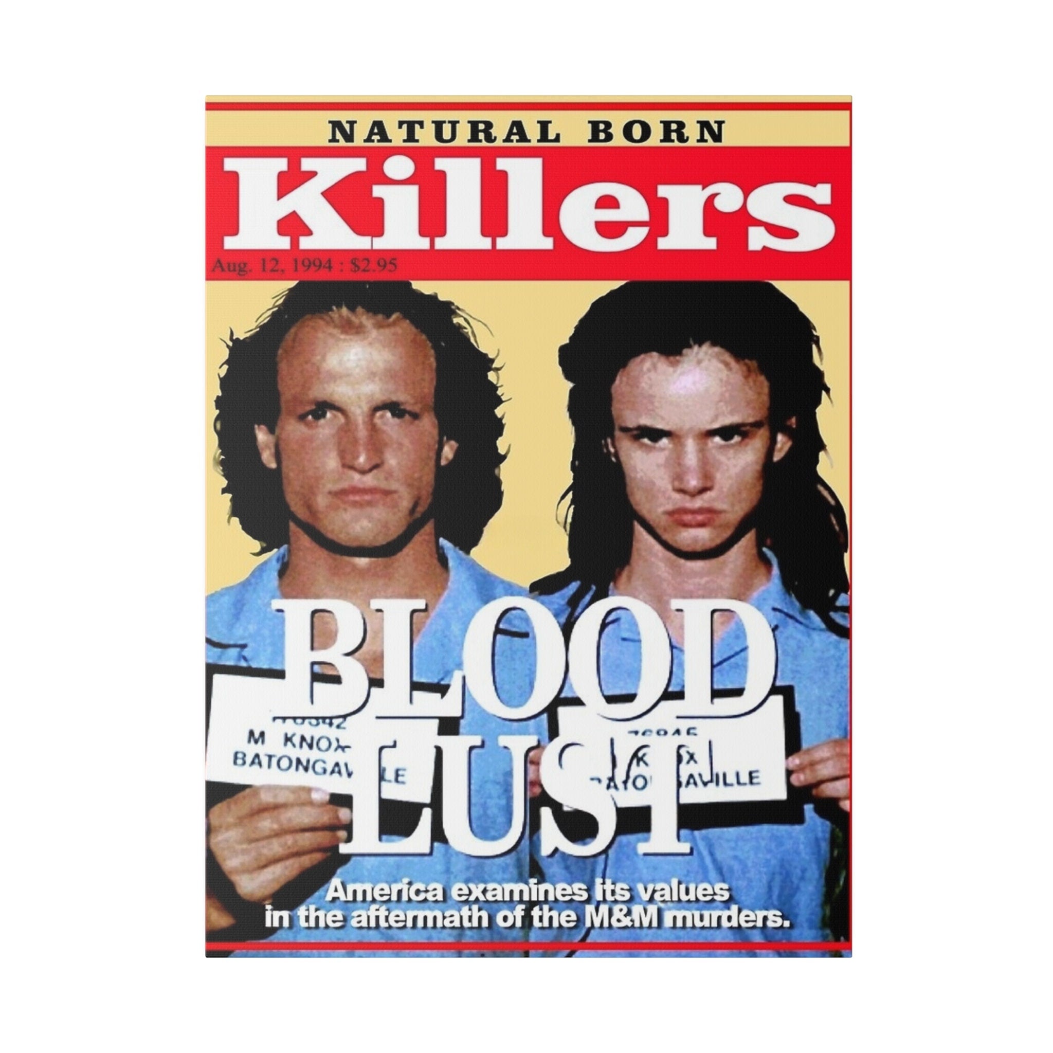 Natural Born Killers Magazine Cover Custom Canvas Wall Print