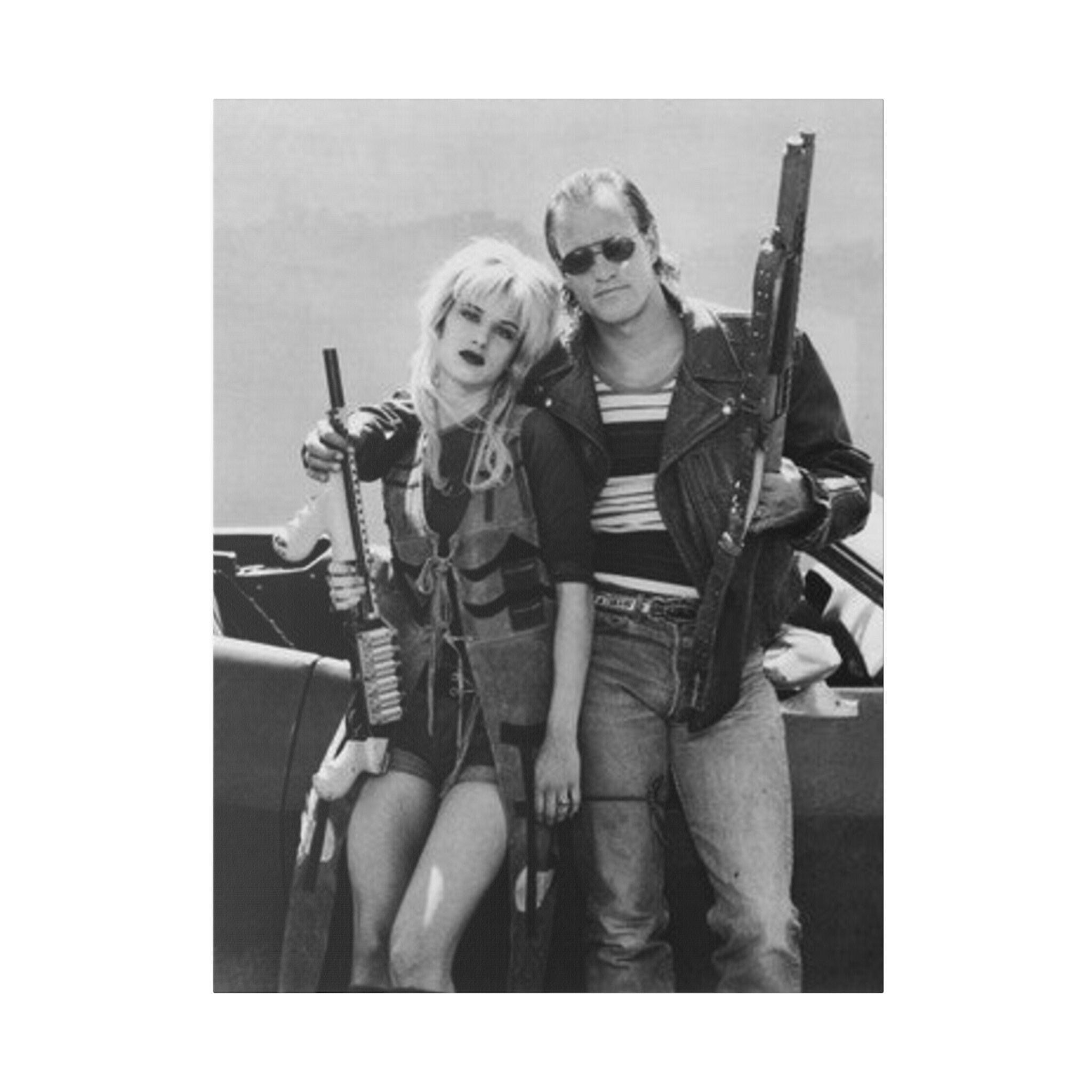 Natural Born Killers Mickey And Mallory B/W Custom Canvas Wall Print