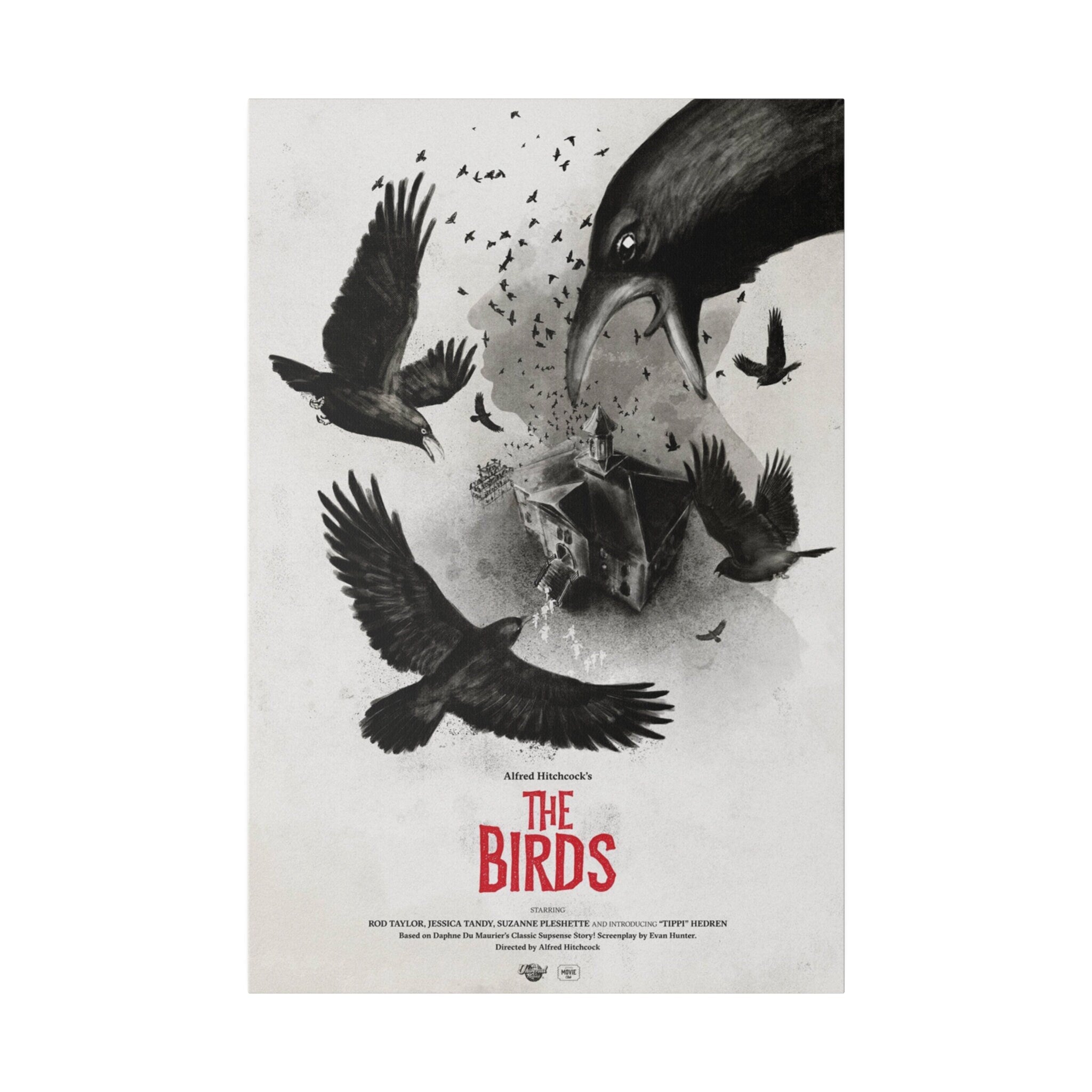 Alfred Hitchcock's The Birds Movie Poster Custom Canvas Wall Print