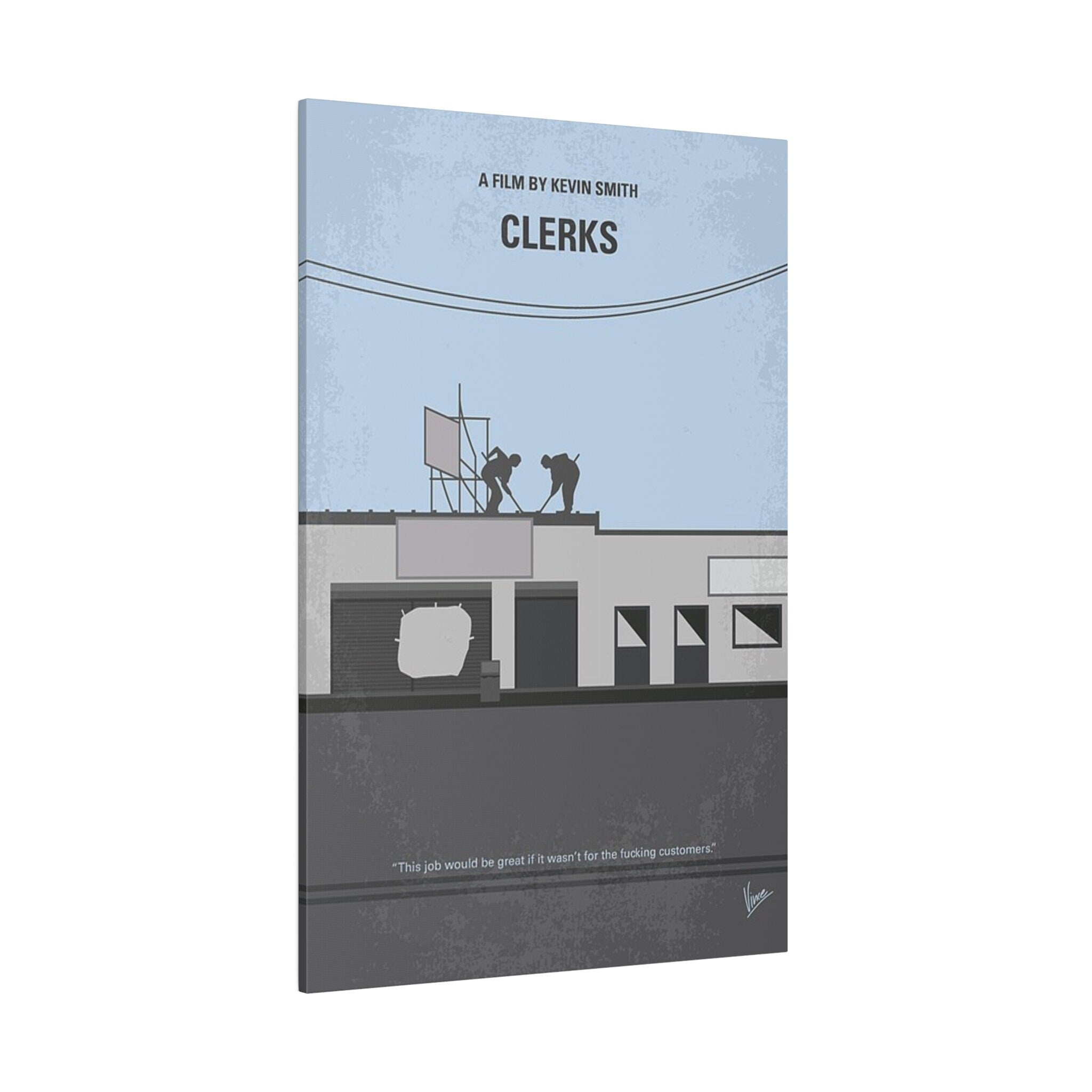 Clerks Minimalist Movie Poster Custom Canvas Wall Print