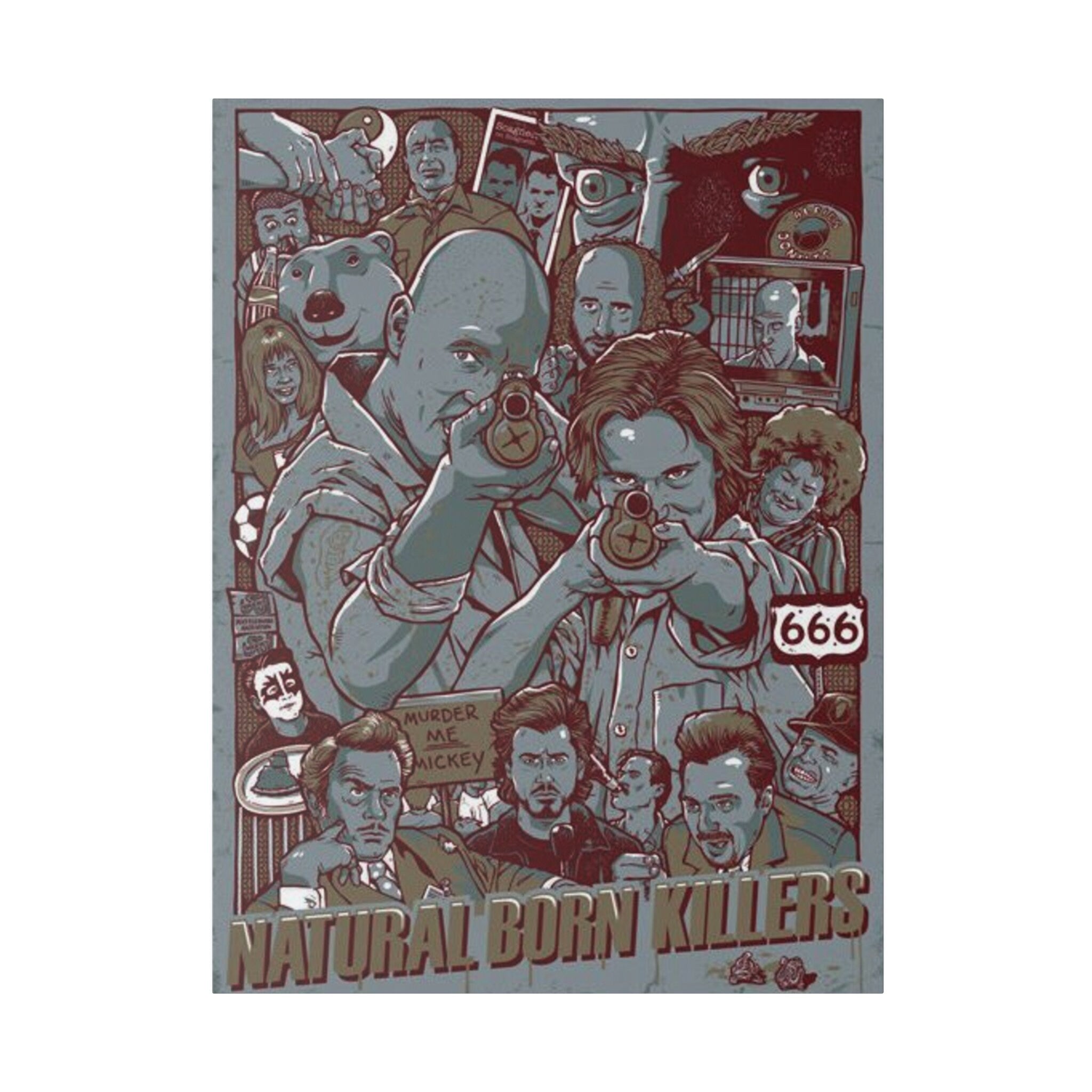 Natural Born Killers Animated Custom Canvas Wall Print