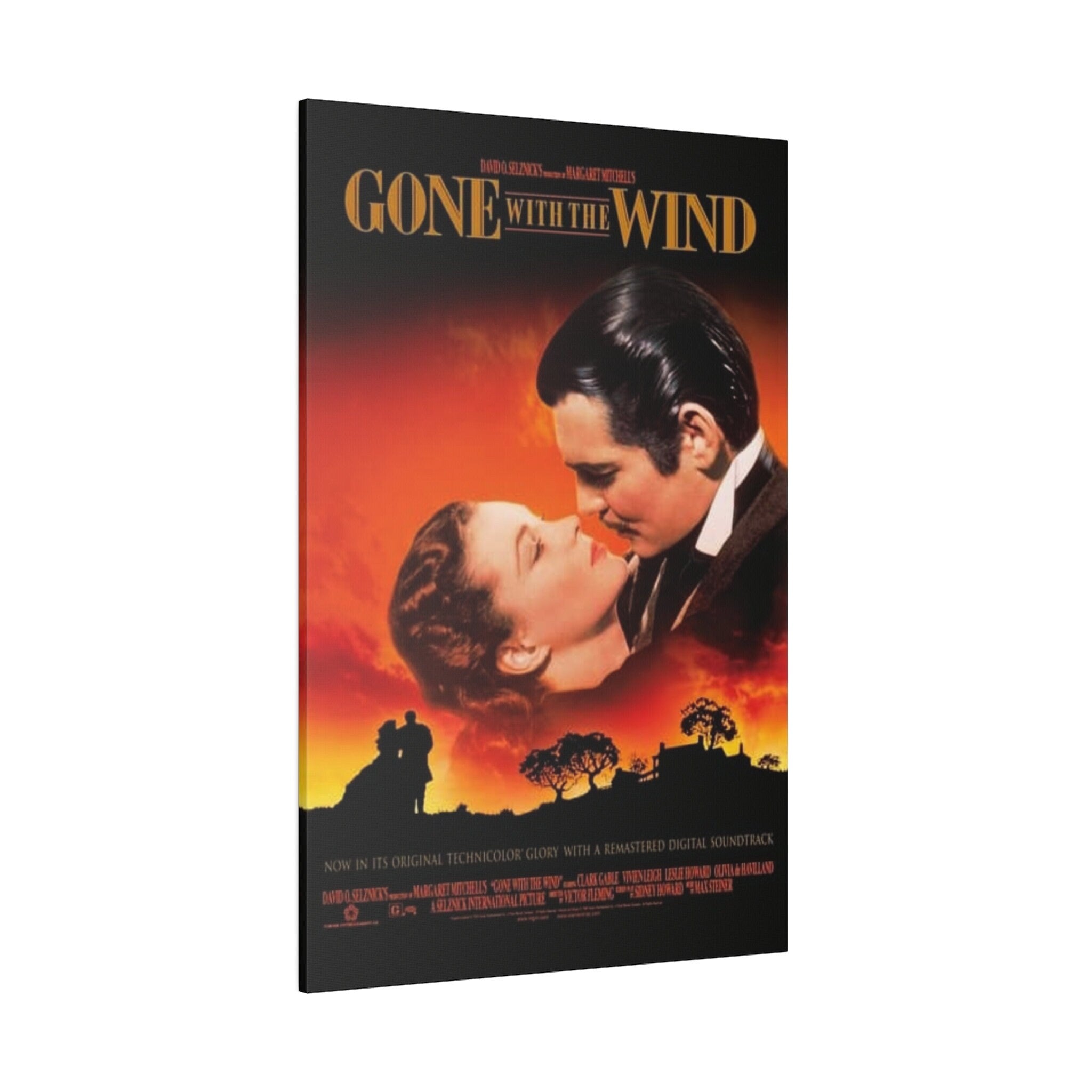 Gone With The Wind Movie Poster Custom Canvas Wall Print
