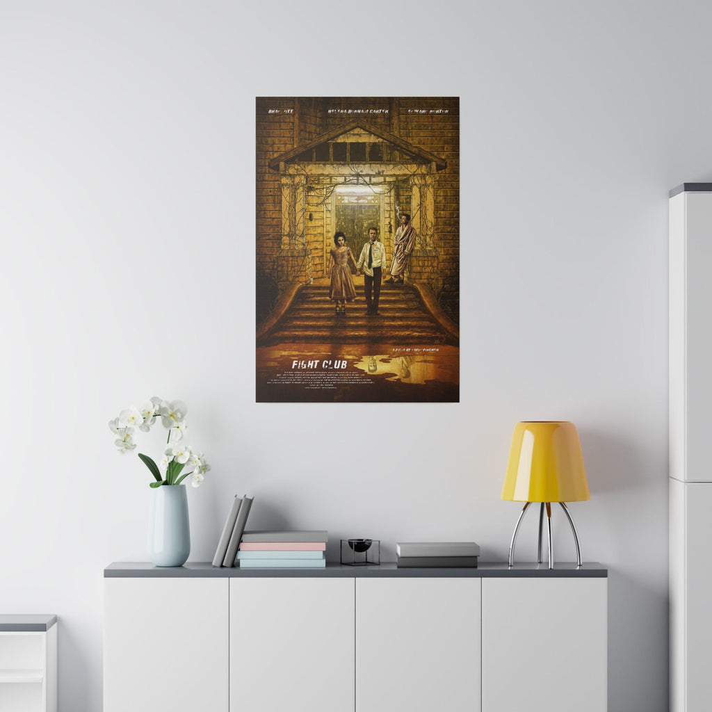 Fight Club Animated Movie Poster Custom Canvas Wall Print