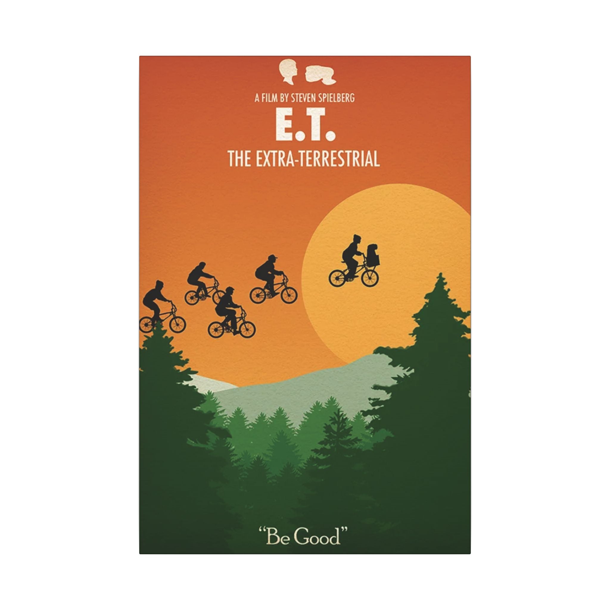 E.T. Minimalist Forest Sunset Poster Custom Canvas Wall Print