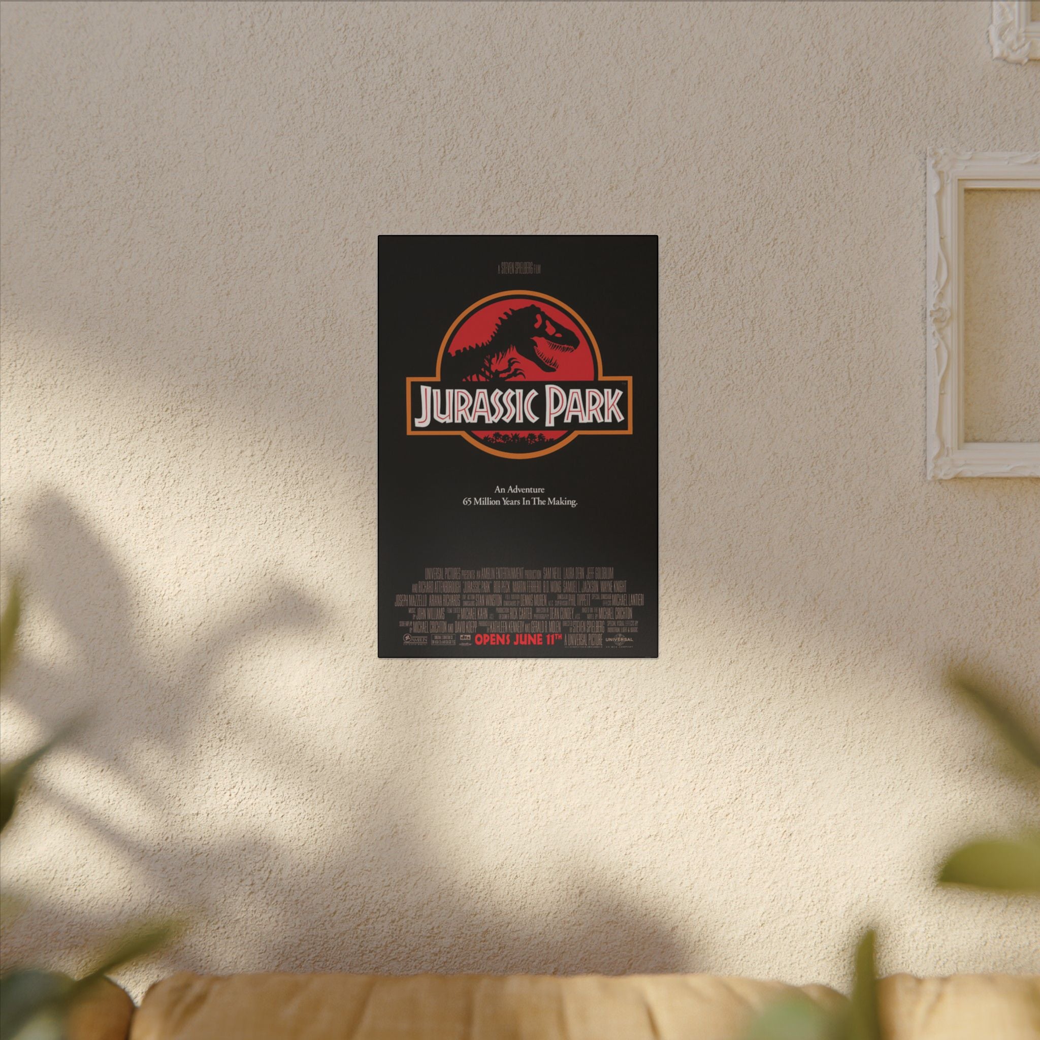 Jurassic Park Classic Movie Poster Custom Canvas Wall Print