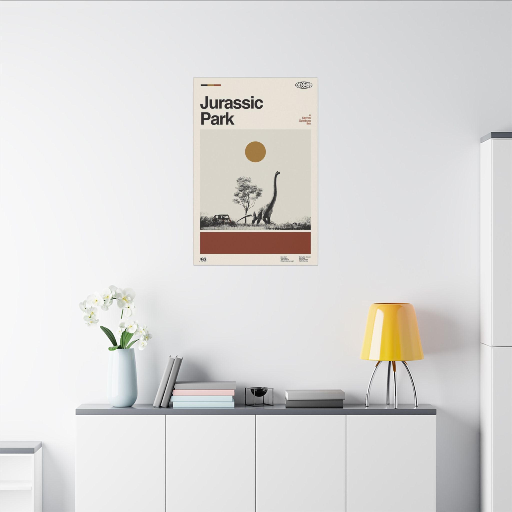 Jurassic Park Minimalist Dinosaur Poster Custom Canvas Wall Print