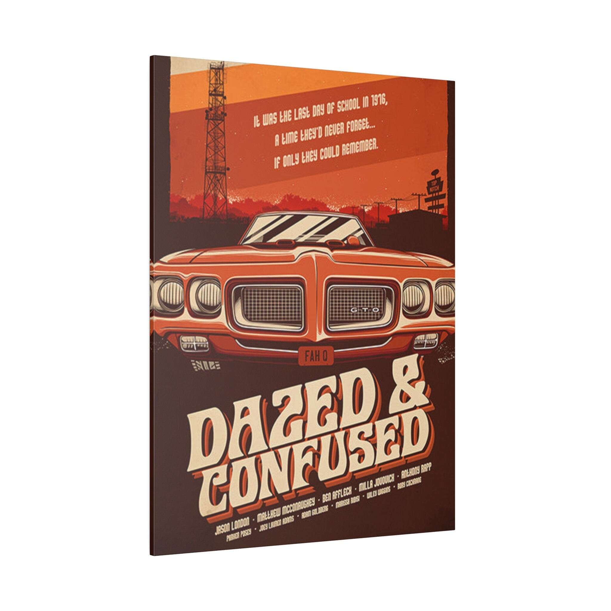 Dazed And Confused GTO Movie Poster Custom Canvas Wall Print
