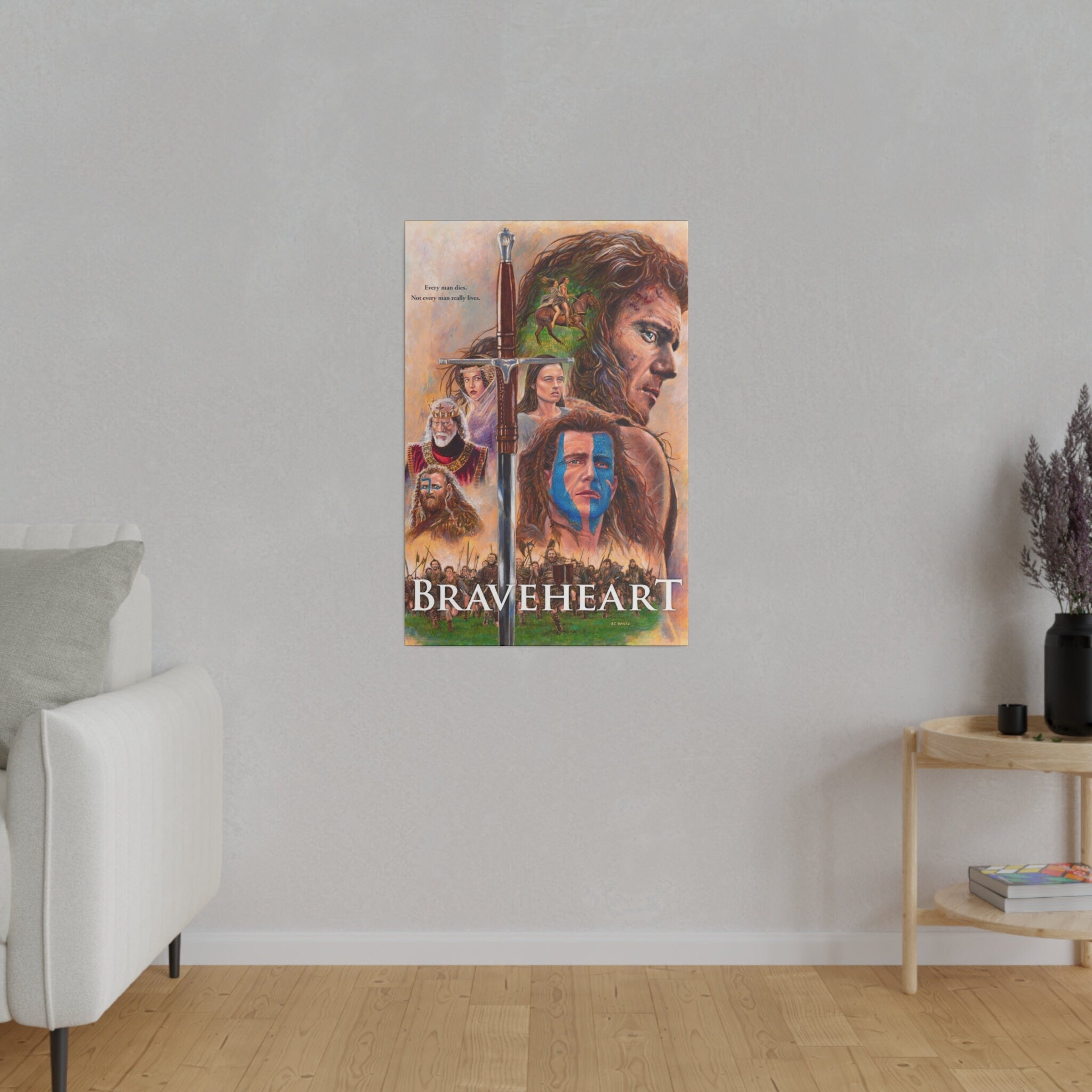 Braveheart "Every Man Dies" Custom Canvas Wall Print