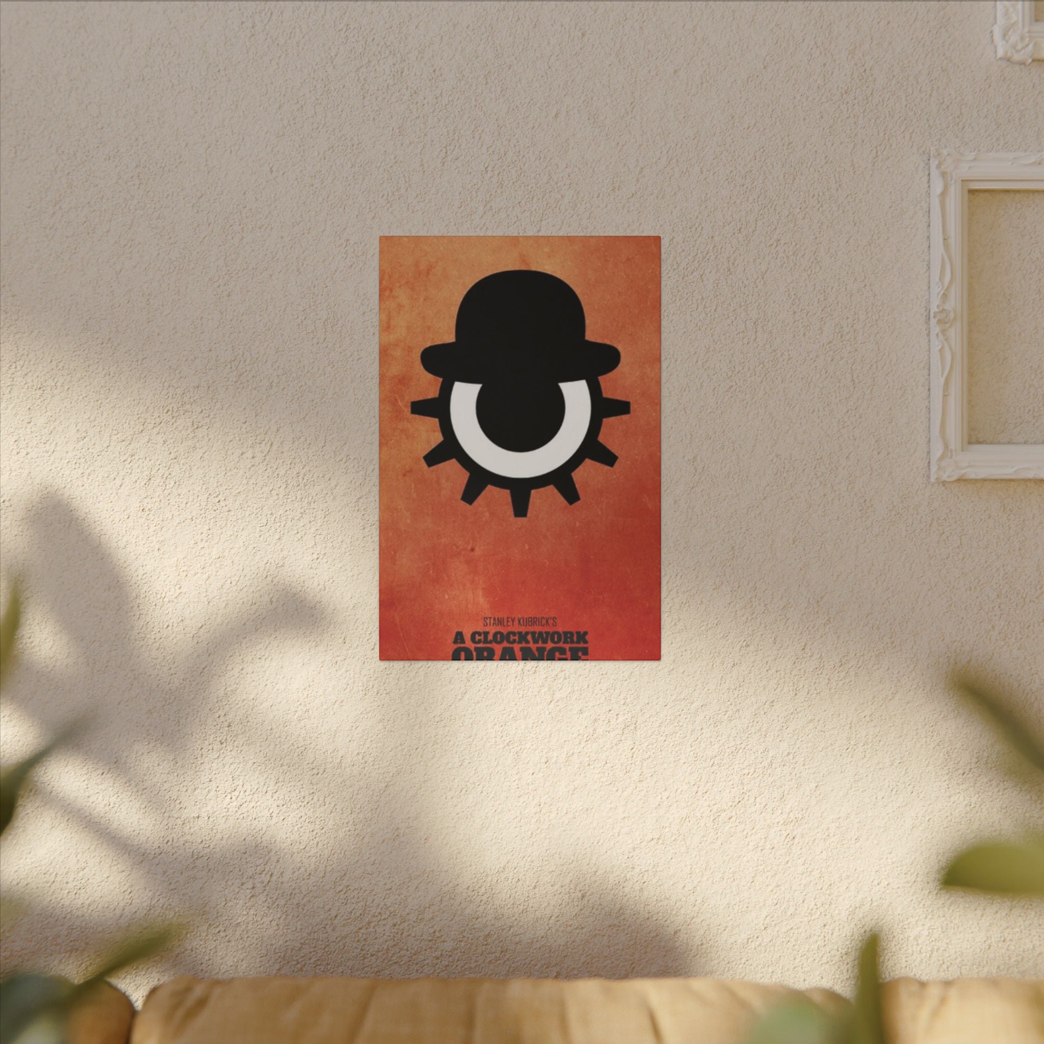 Clockwork Orange Minimalist Eye Icon Canvas Wall Print