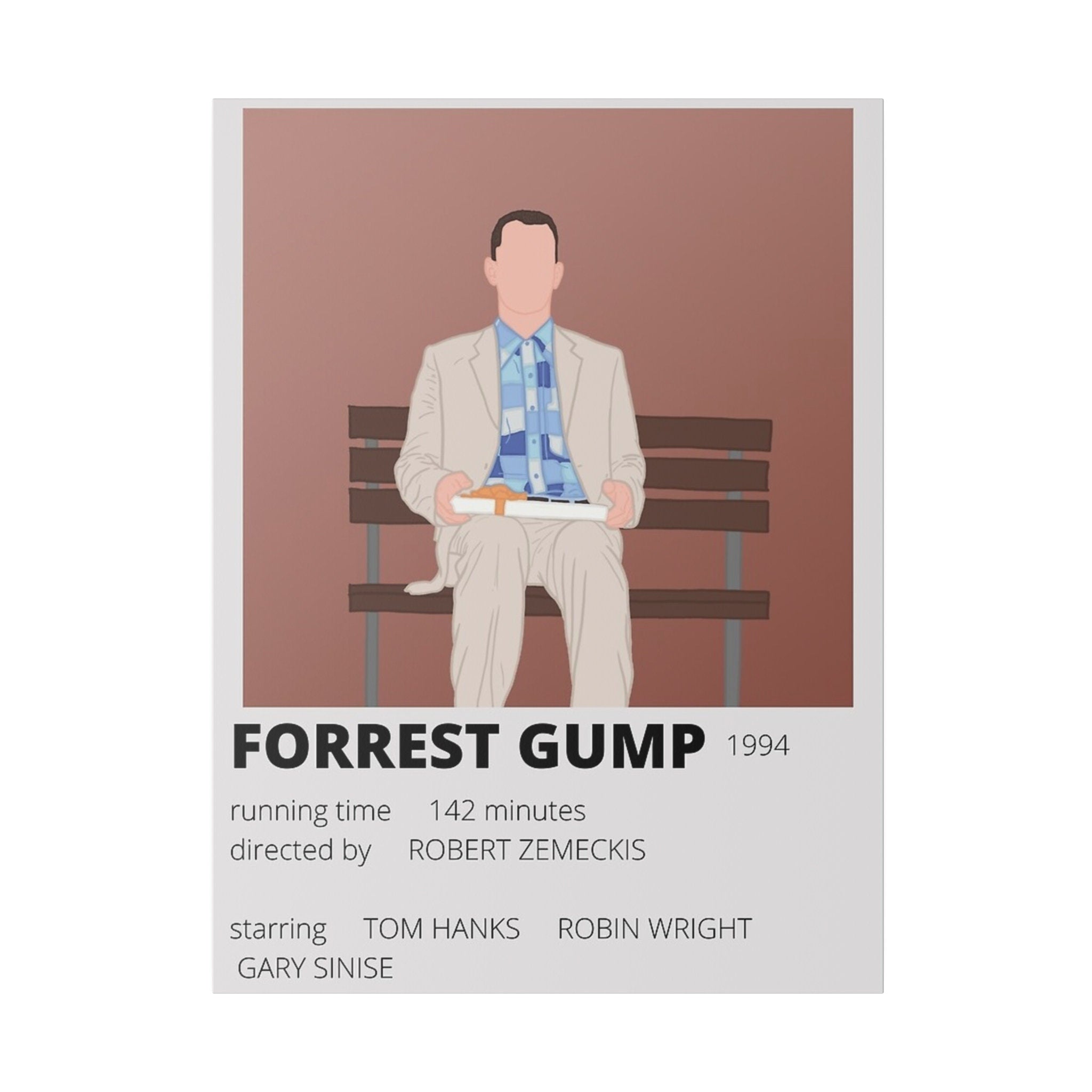 Forrest Gump Minimalist Movie Poster Custom Canvas Wall Print