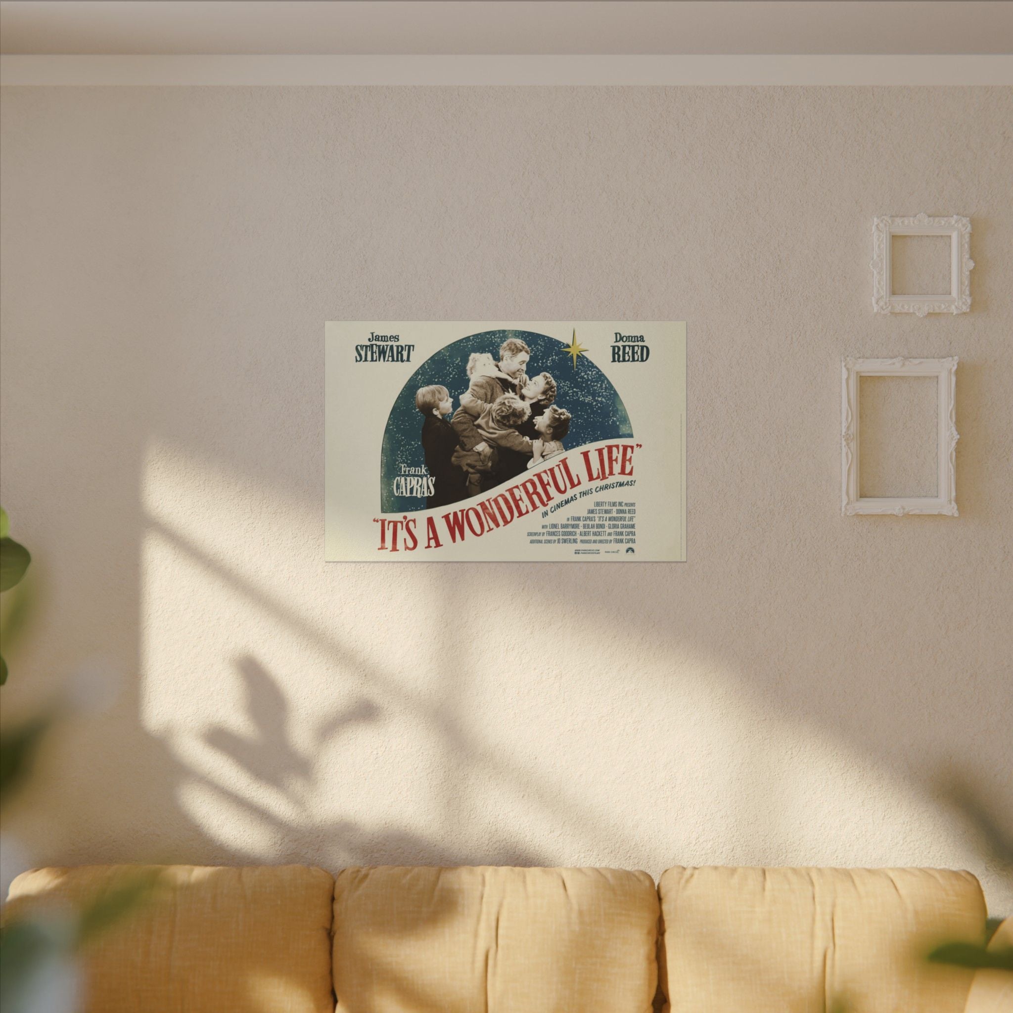 Its a Wonderful Life Family Christmas Poster Custom Canvas Wall Print