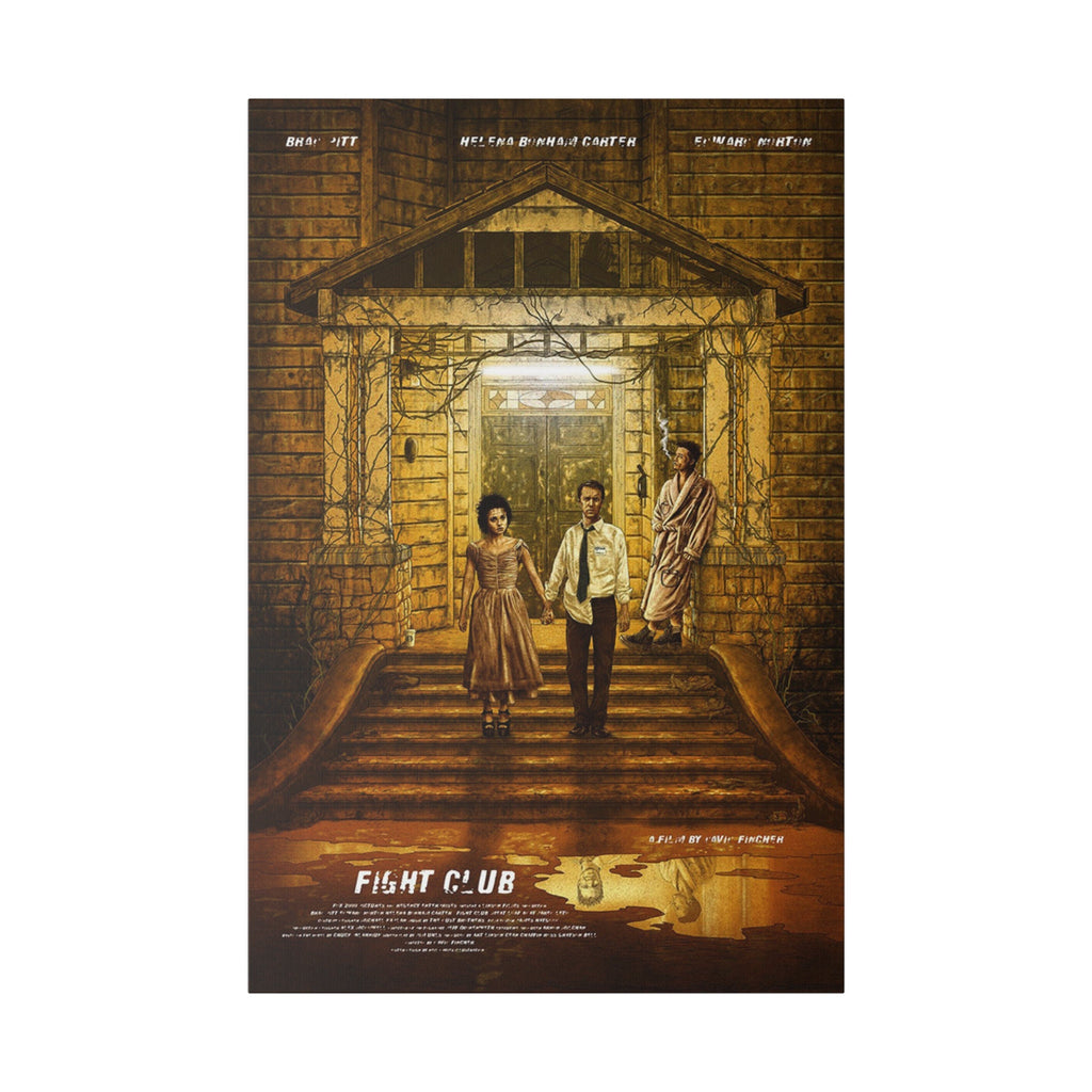 Fight Club Animated Movie Poster Custom Canvas Wall Print