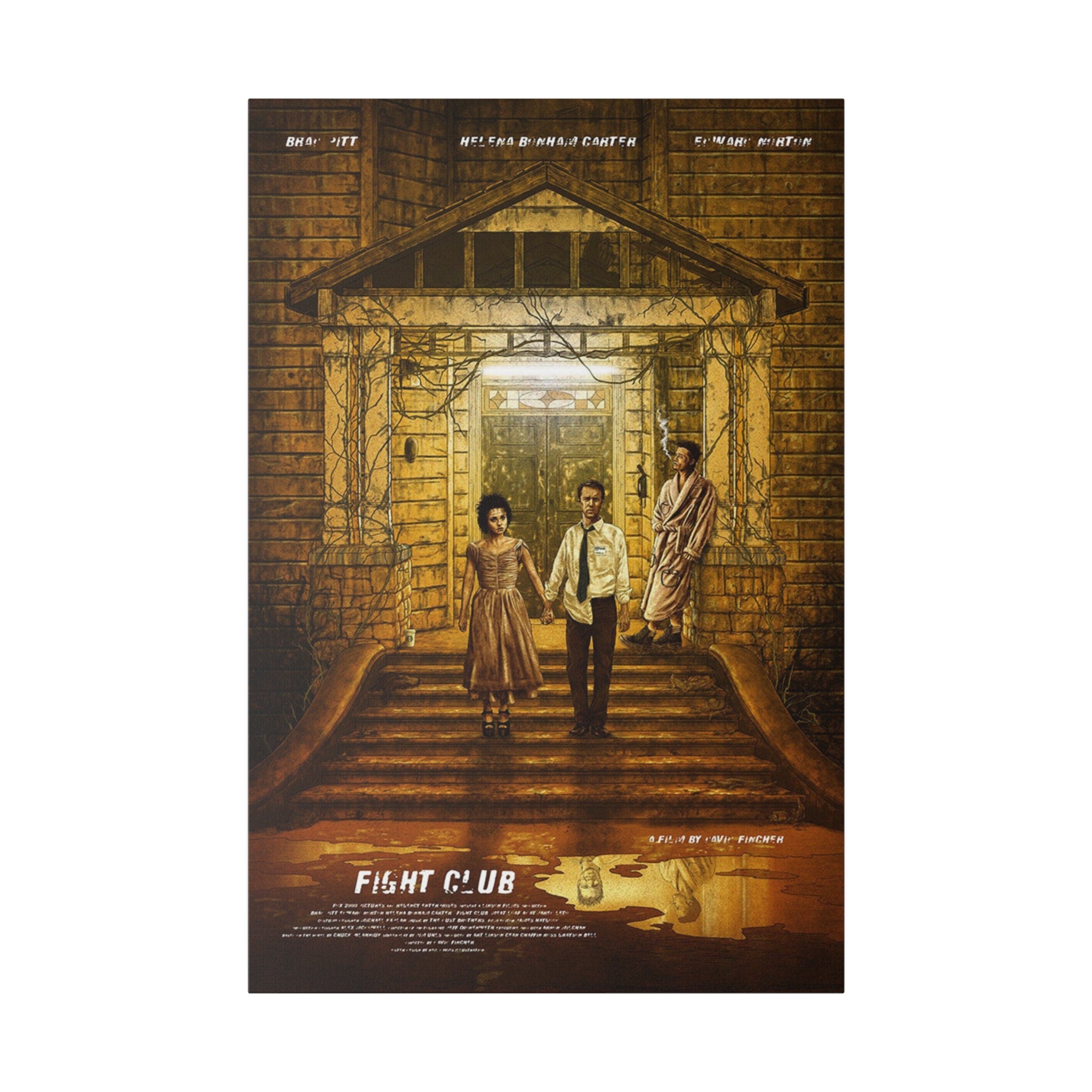 Fight Club Animated Movie Poster Custom Canvas Wall Print