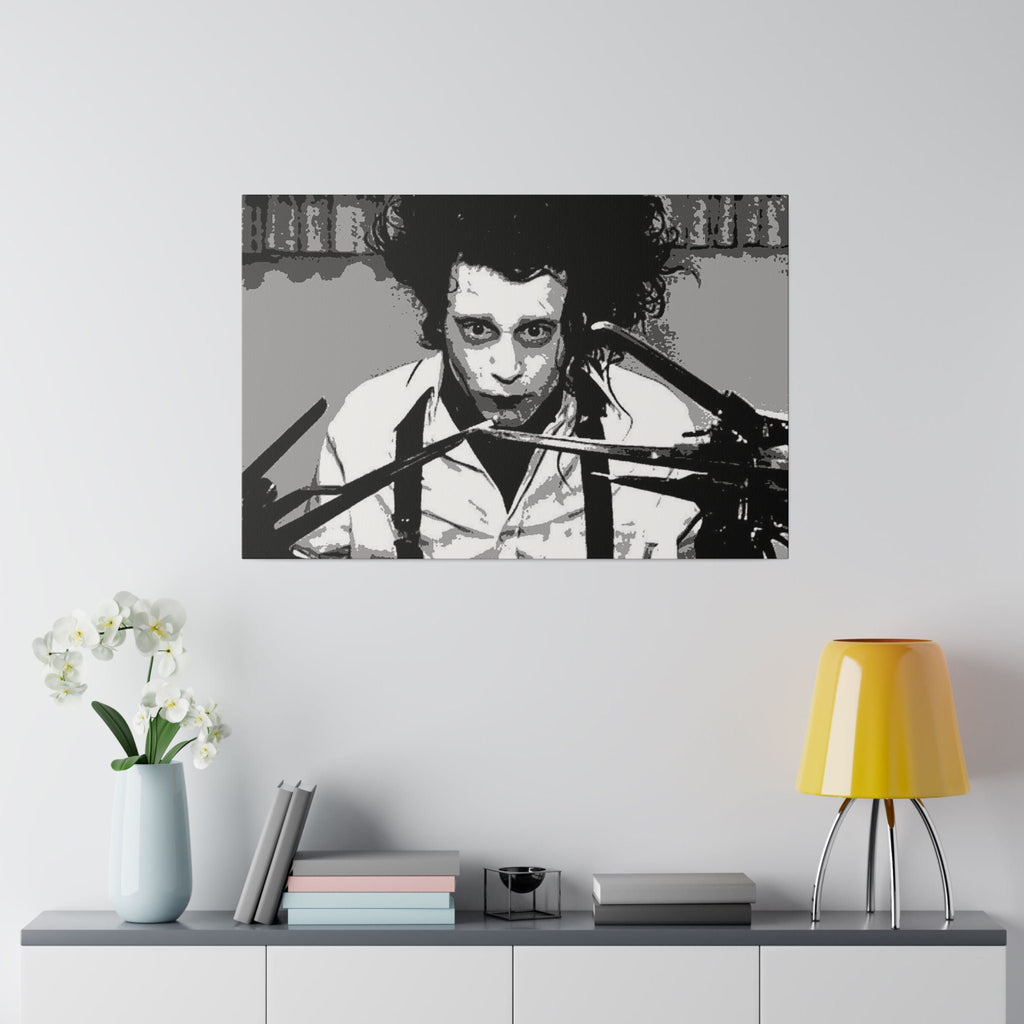 Edward Scissorhands B/W Abstract Custom Canvas Wall Print