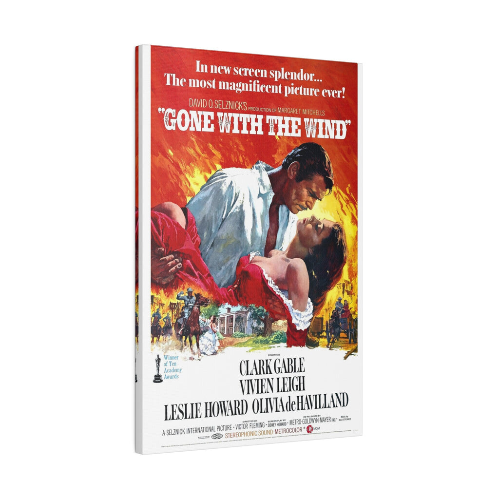 Gone With The Wind Rereleased Movie Poster Custom Canvas Wall Print