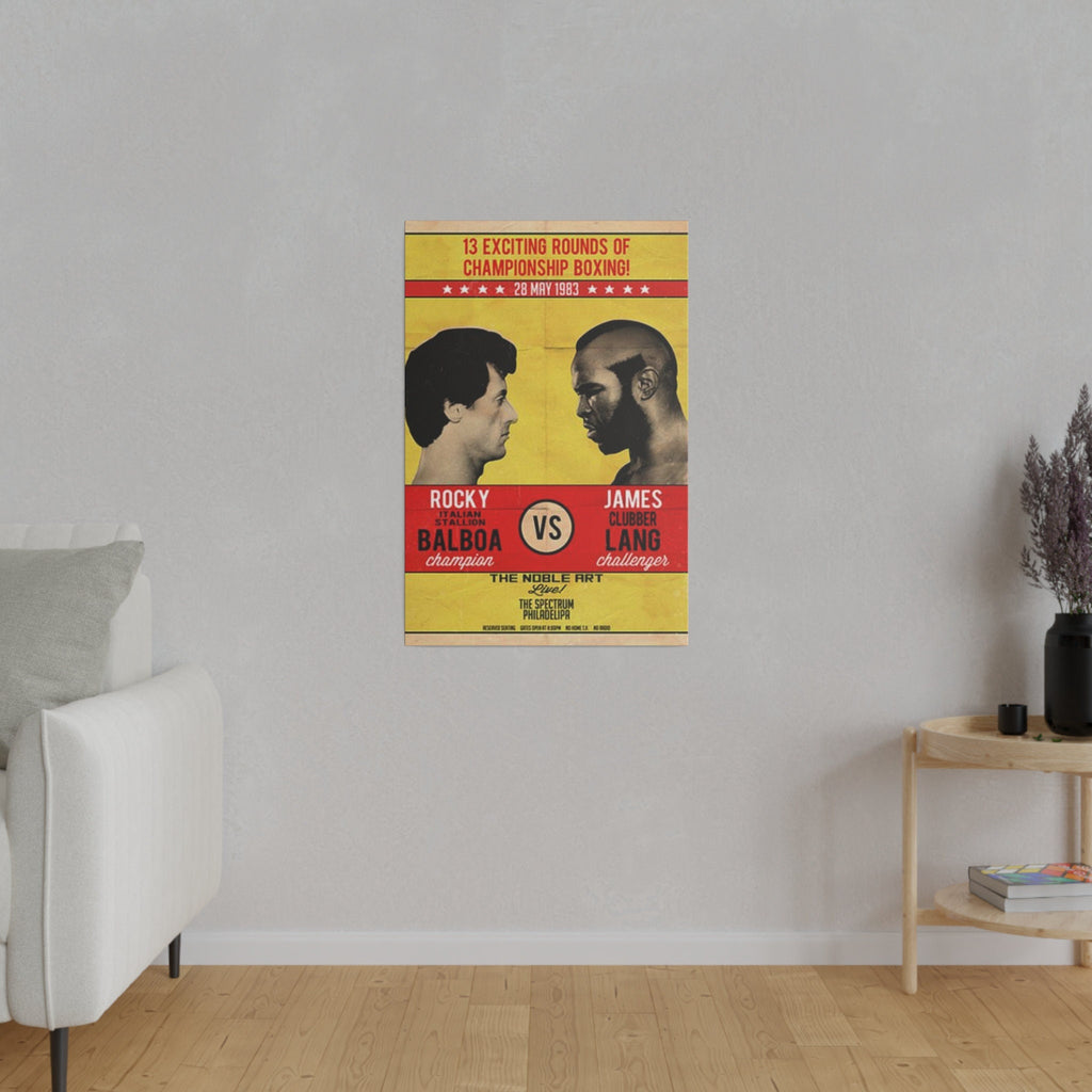 Rocky Vs. James Clubber Lang Fight Poster Custom Canvas Wall Print