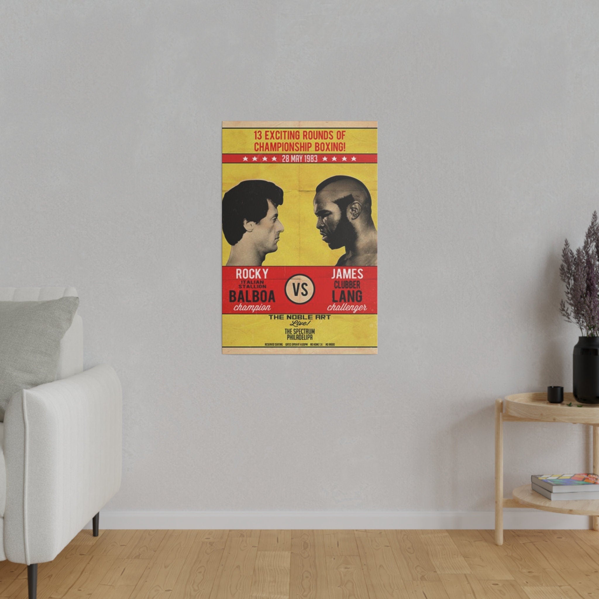 Rocky Vs. James Clubber Lang Fight Poster Custom Canvas Wall Print