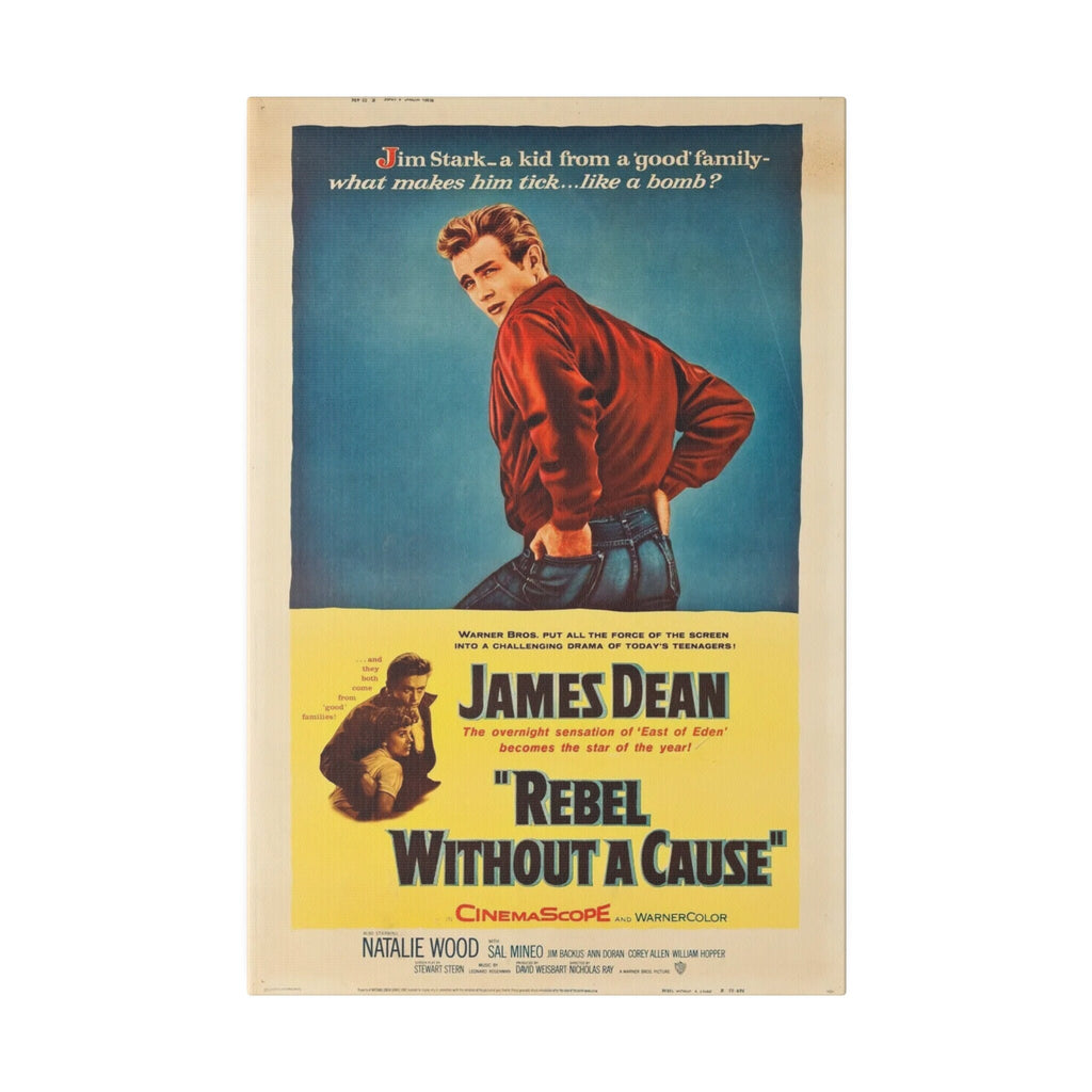 James Dean Rebel Without A Cause Vintage Movie Poster Custom Canvas Wall Print