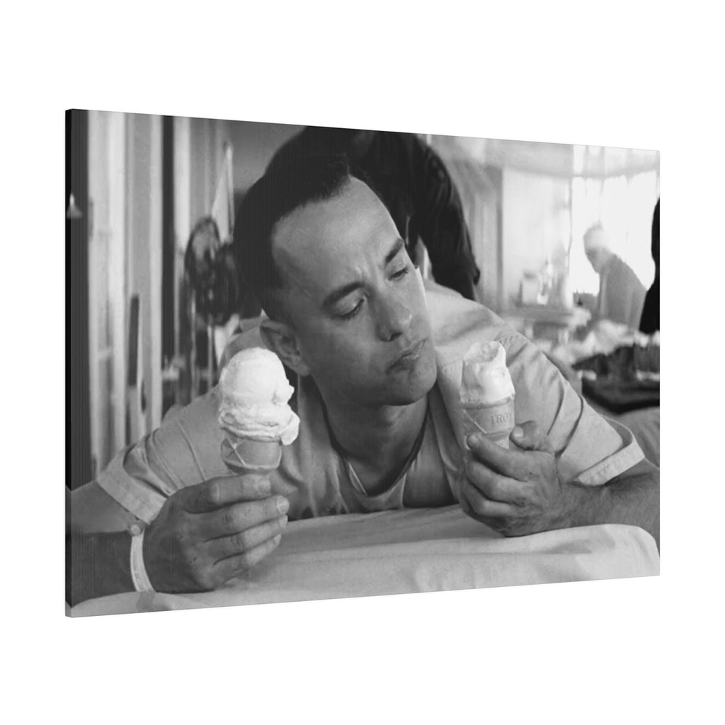 Forrest Gump Ice Cream B/W Custom Canvas Wall Print