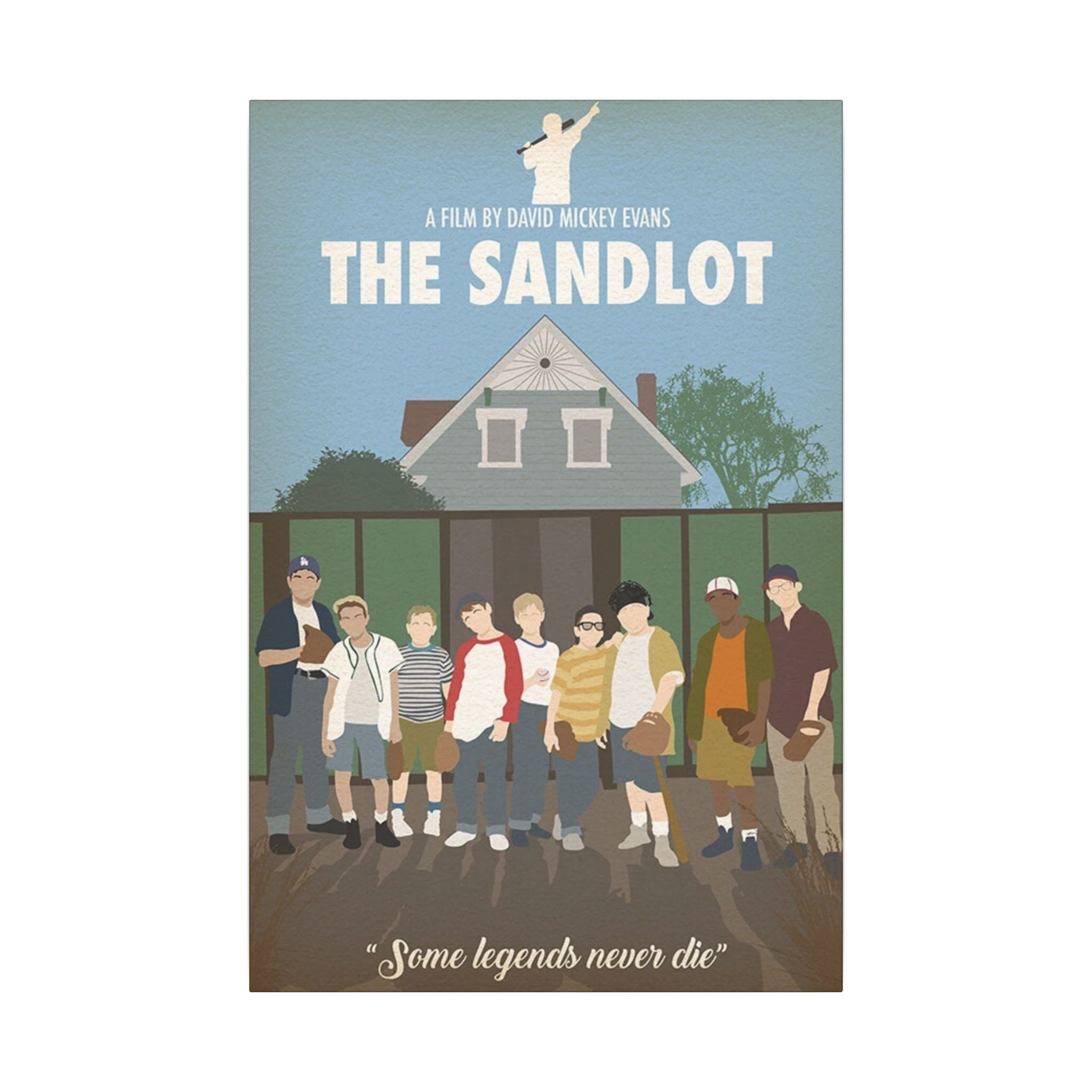 The Sandlot Illustrated Movie Poster Custom Canvas Wall Print