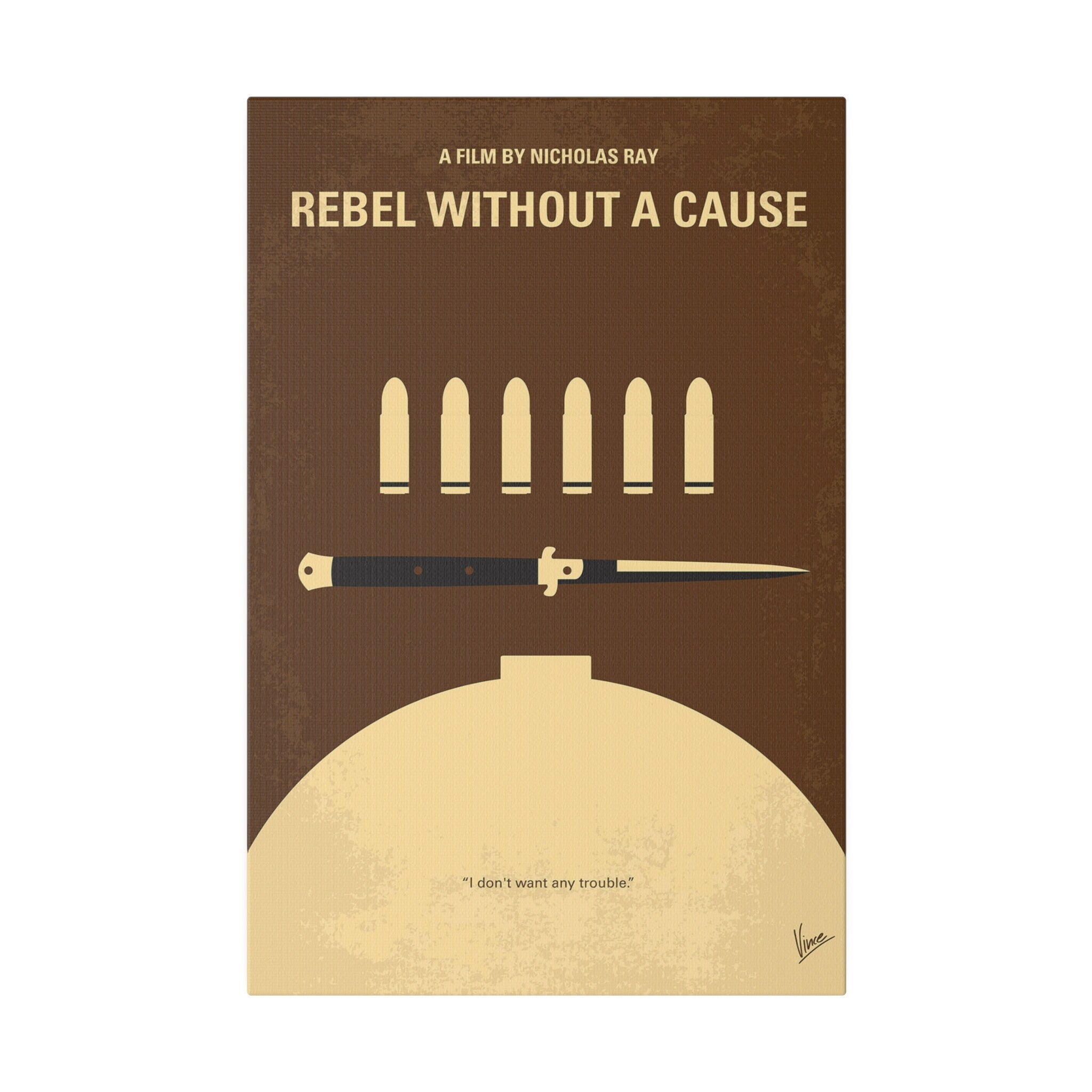 James Dean Rebel Without A Cause Minimalist Movie Poster Custom Canvas Wall Print