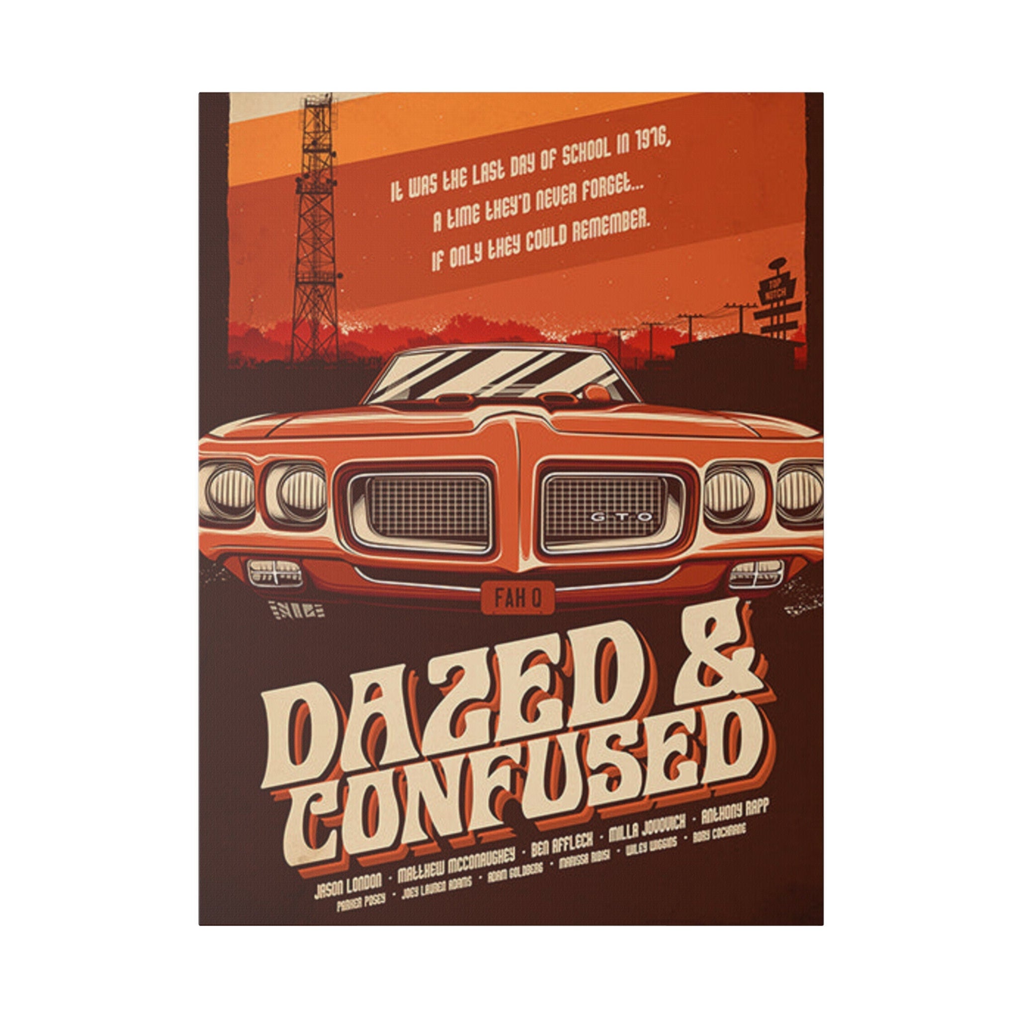 Dazed And Confused GTO Movie Poster Custom Canvas Wall Print