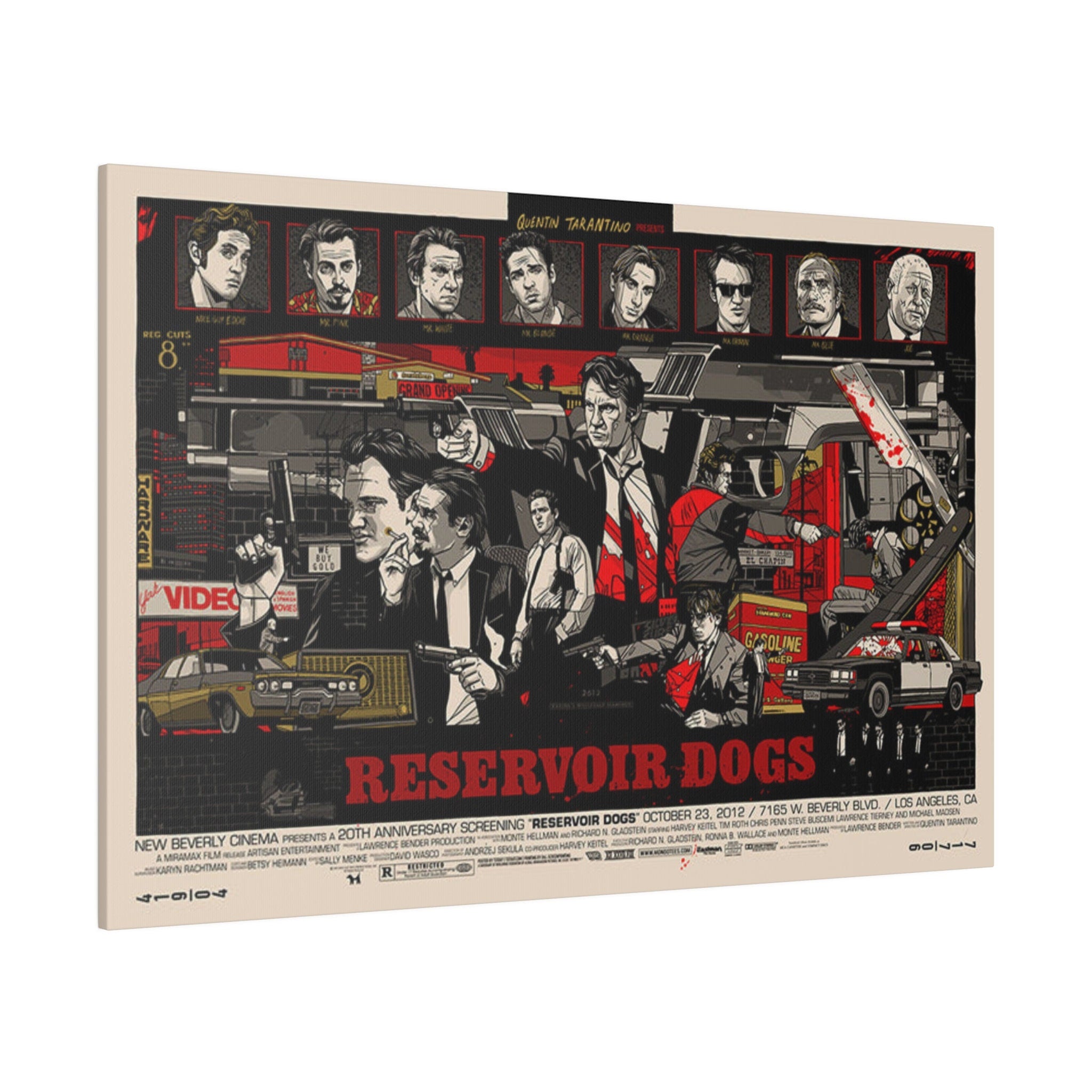 Reservoir Dogs Comic Book Style Movie Poster Custom Canvas Wall Print