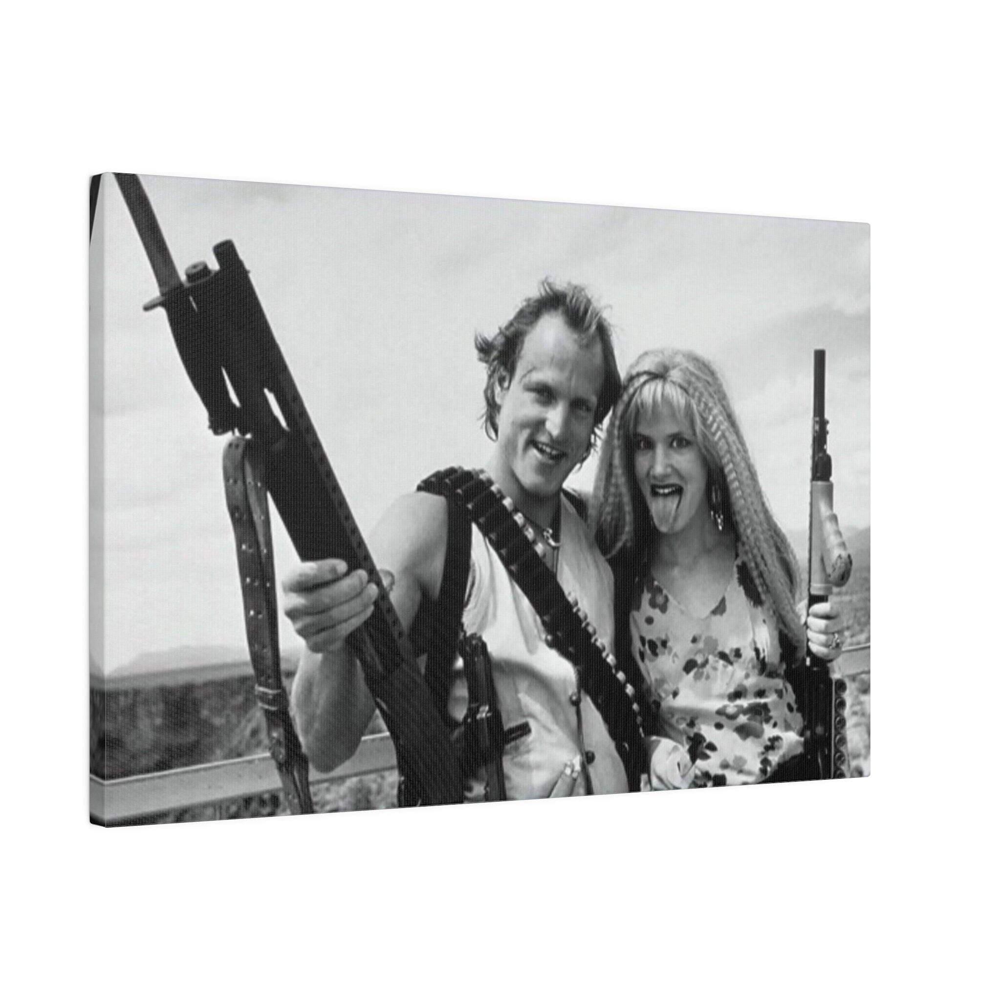 Natural Born Killers Mickey and Mallory B/W Custom Canvas Wall Print